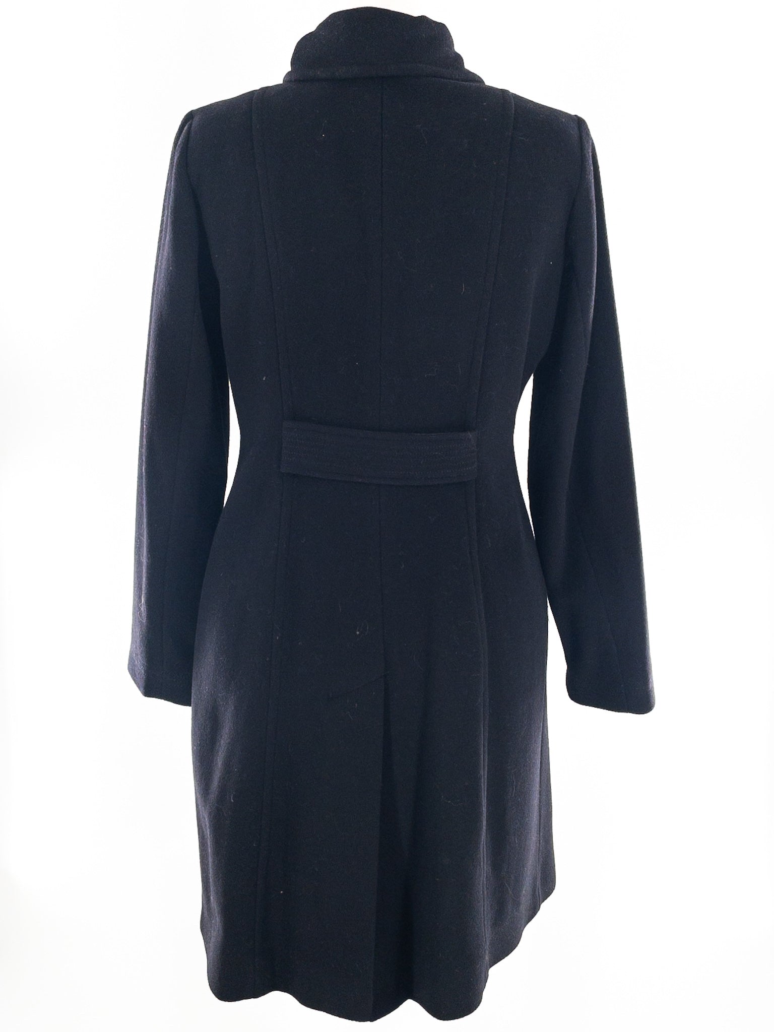 Anne Klein Black Button Down Cashmere Blend Size 10 Coat