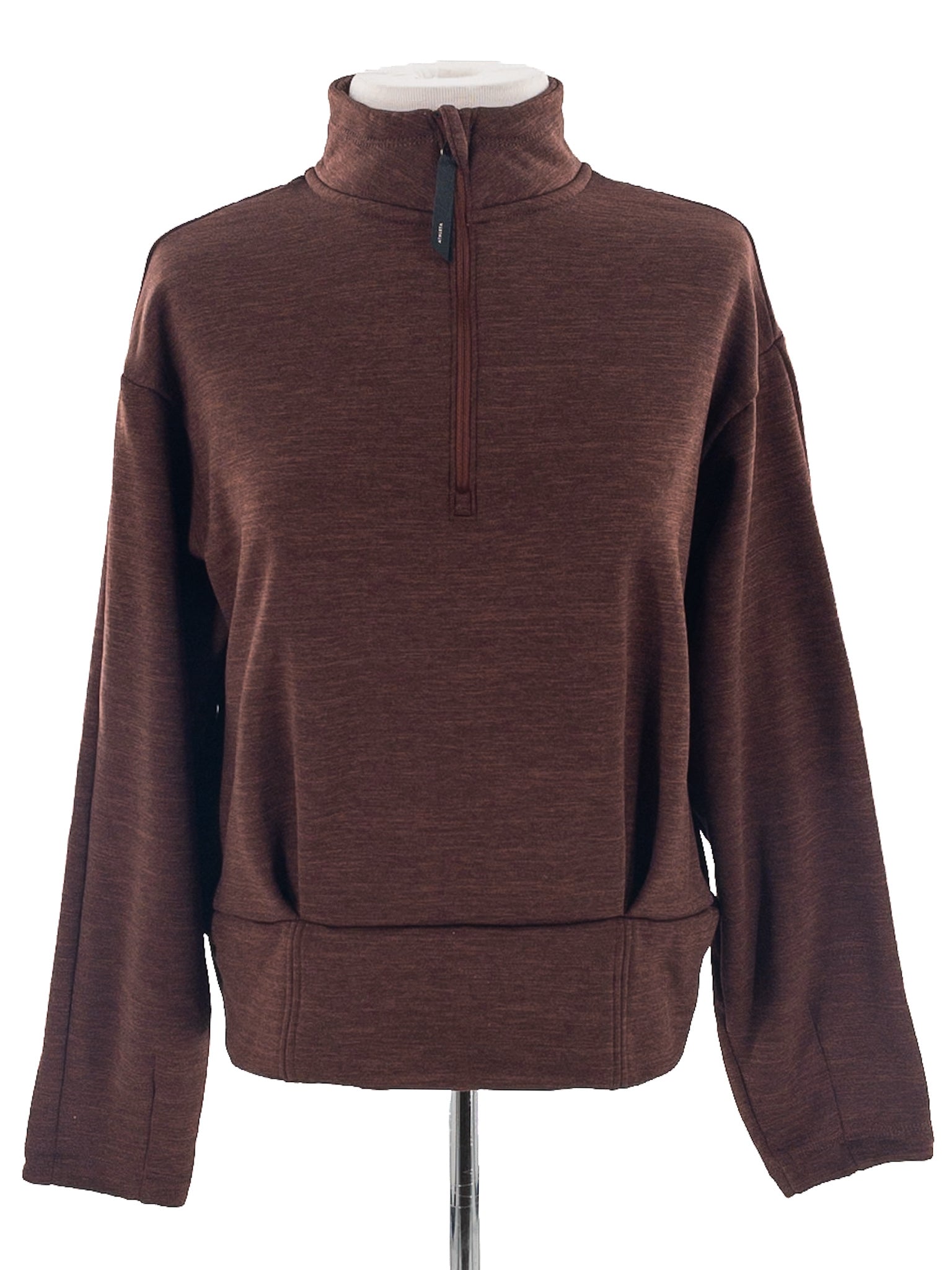 Athleta Brown Heather Polyester Blend Size S Sweatshirt