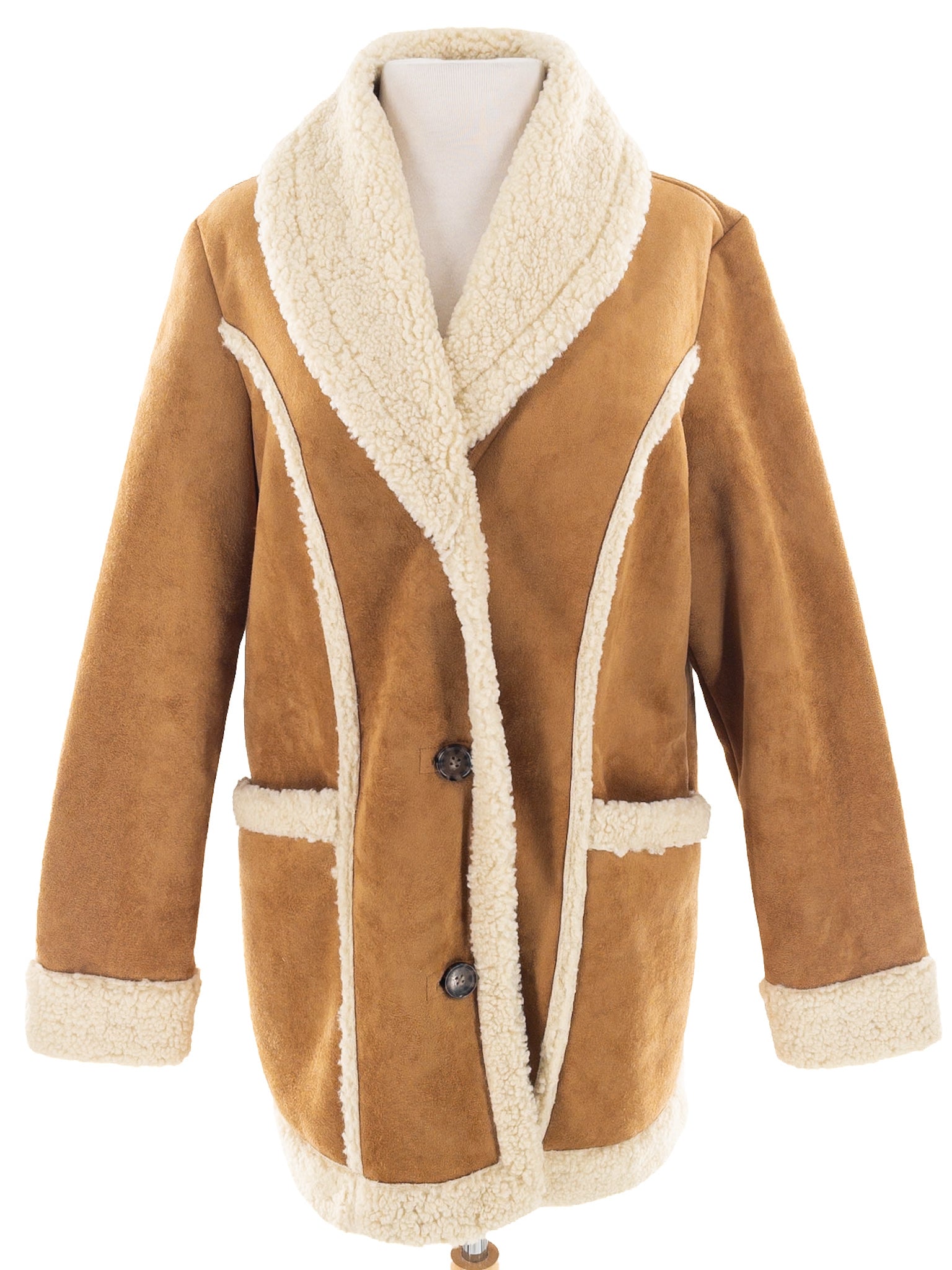 Marine Layer Brown Cream Polyester Size M Coat