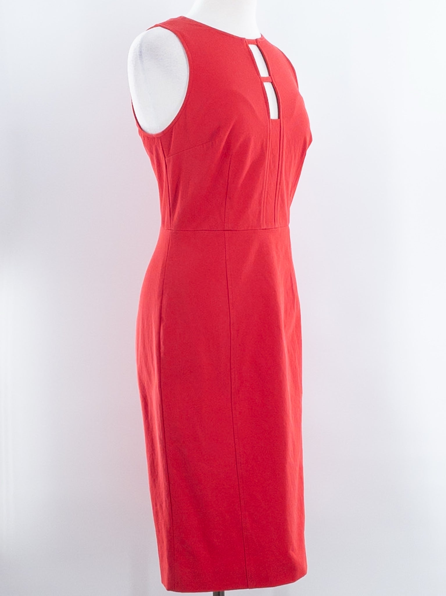 Banana Republic Red Cut Out Cotton Blend Sleeveless Size 6 Dress