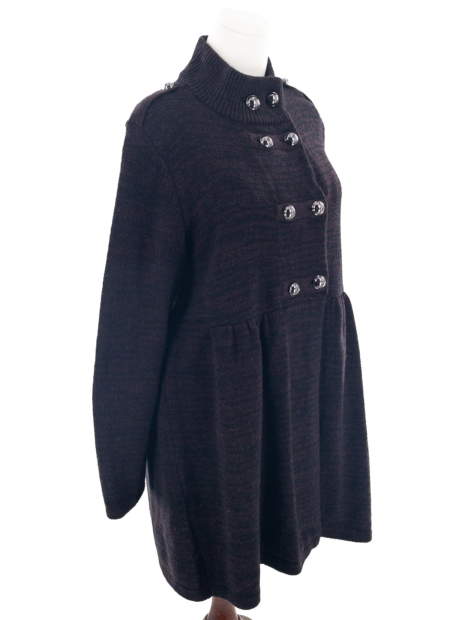 Style & Co Wine Black Texture Cotton Size 3X Cardigan