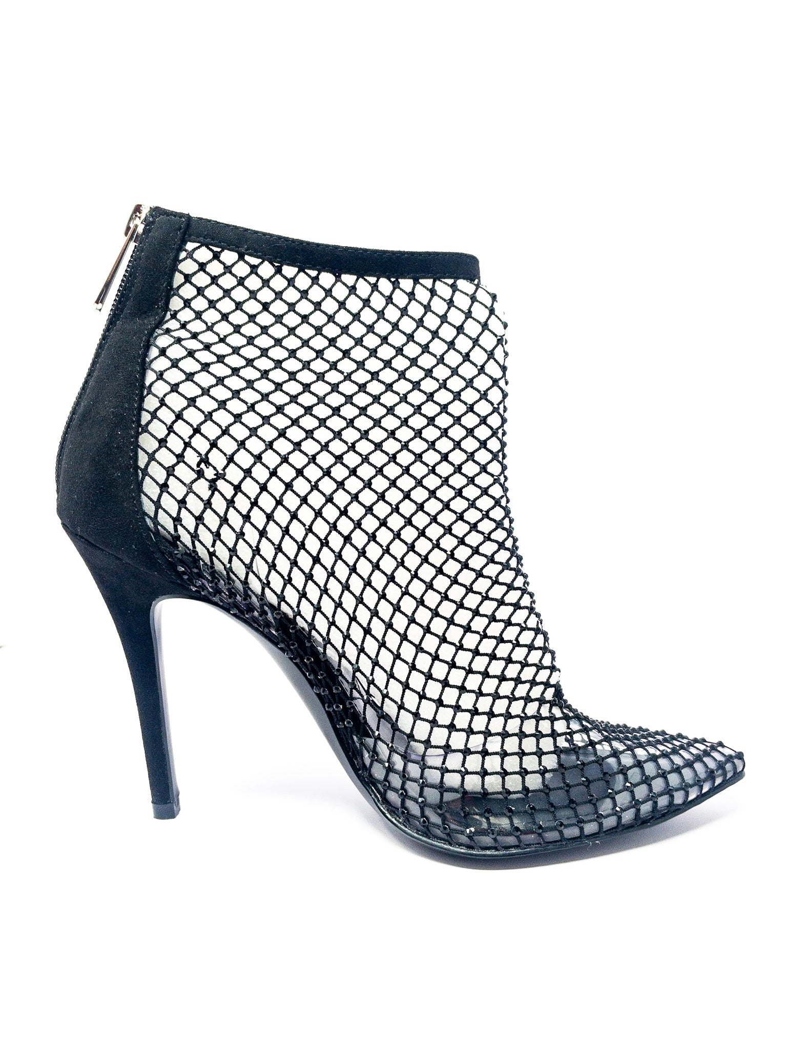 Charles David Black Embellished Mesh 9 Bootie