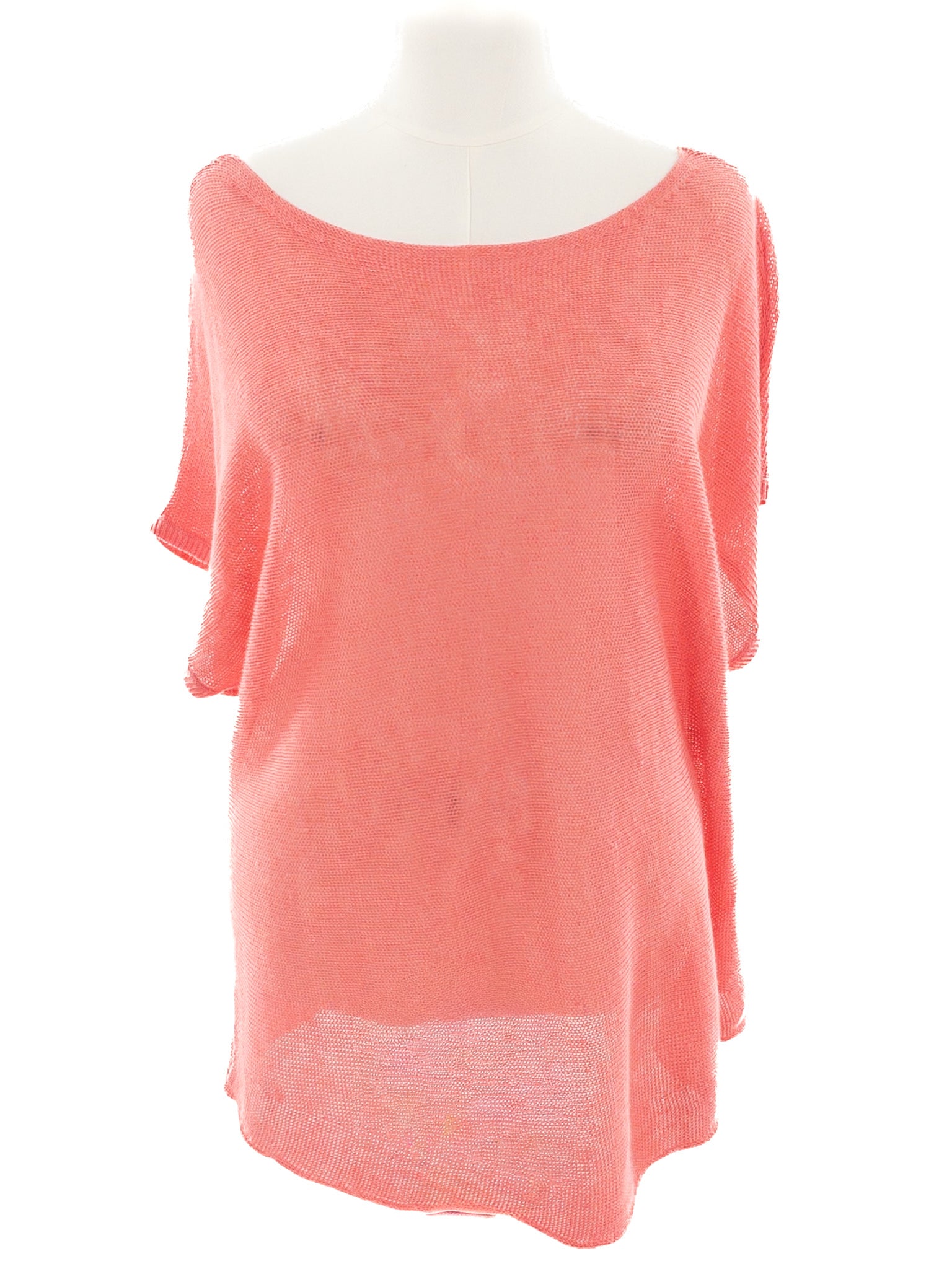 Eileen Fisher Pink Loose Knit Cotton Size XL Sweaters