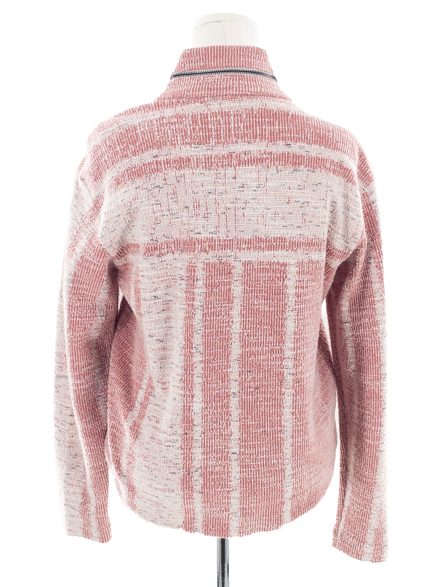 Nic & Zoe Mauve Cream Texture Cotton Blend Size L Cardigan