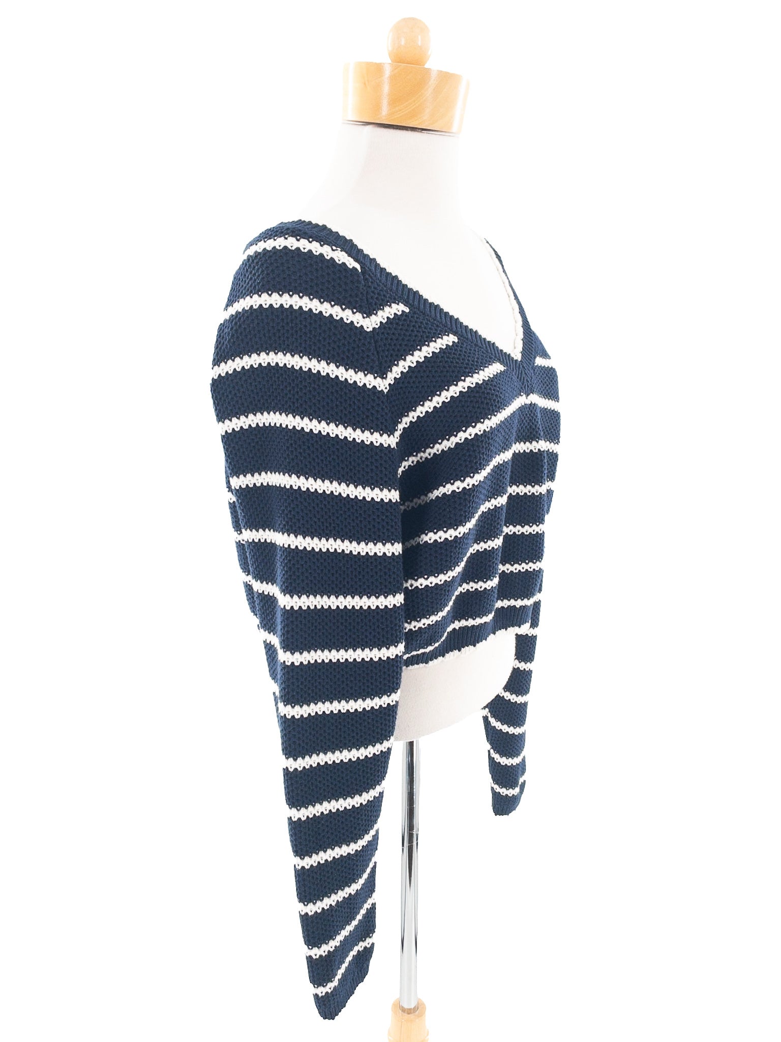Altered State Navy Cream Stripe Cotton Blend Size S Sweaters