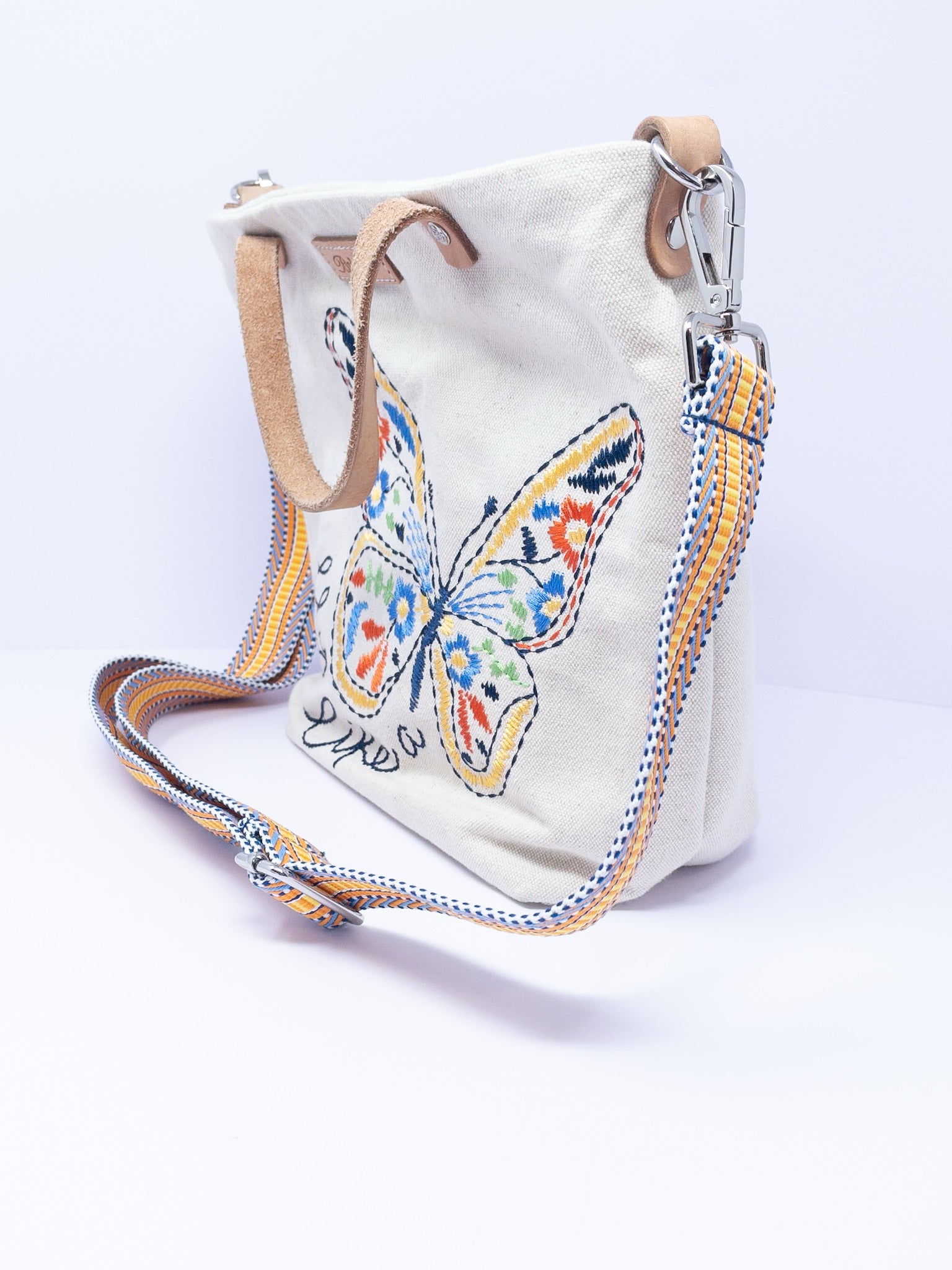Brighton Ivory Multi Embroidered Canvas Purse