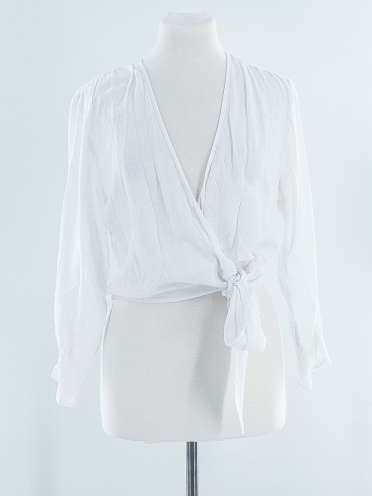 Rails White Linen Long Sleeve Size L Blouse