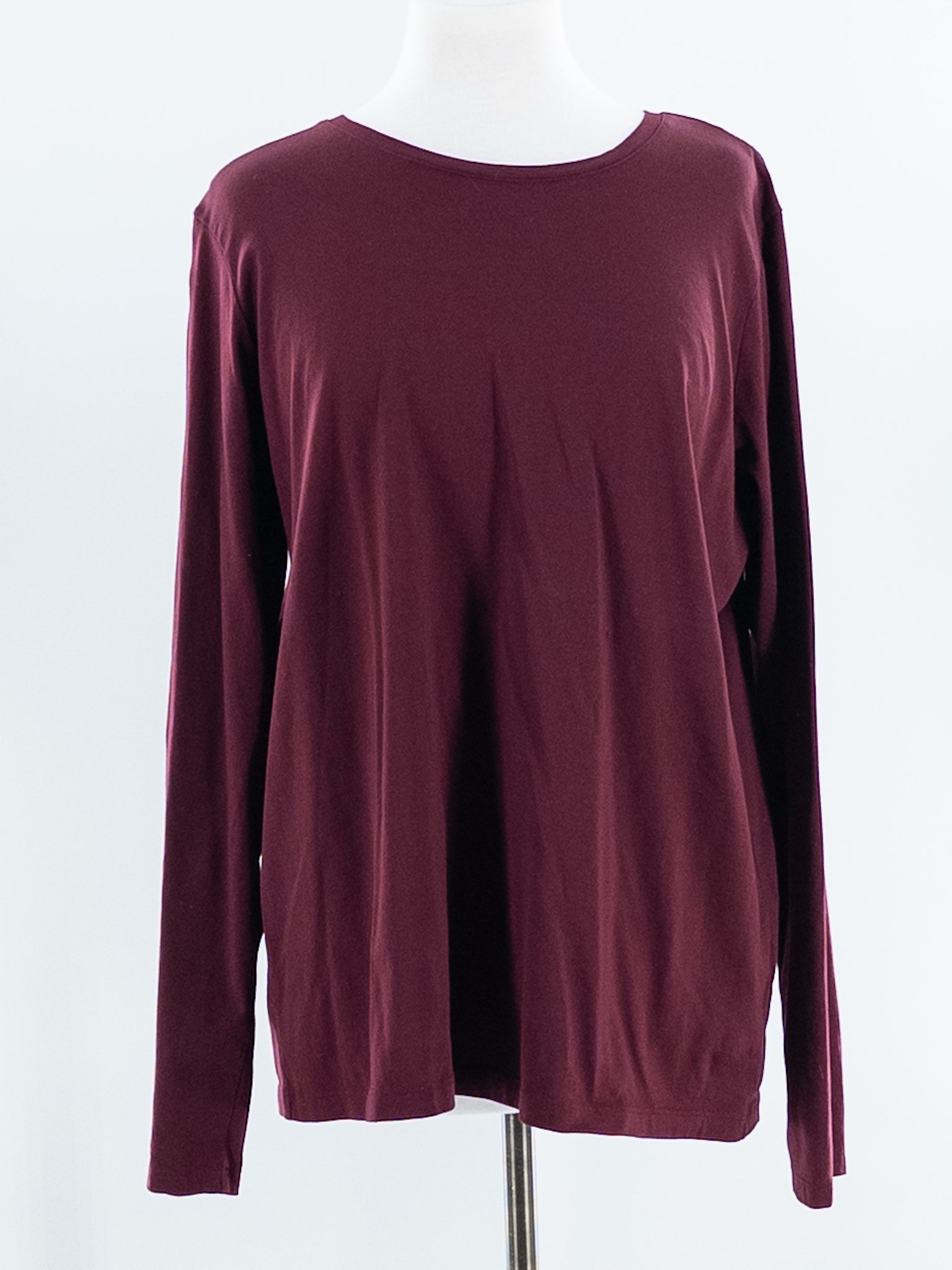 Lands End Maroon Cotton Long Sleeve Size XL T Shirt