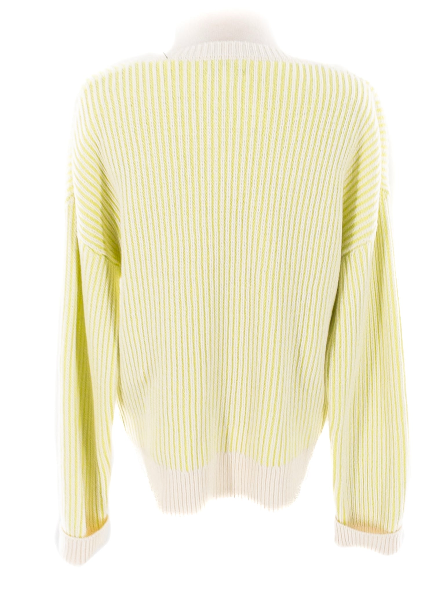 Evereve Ivory Lime Knit Cotton Blend Size S Sweaters