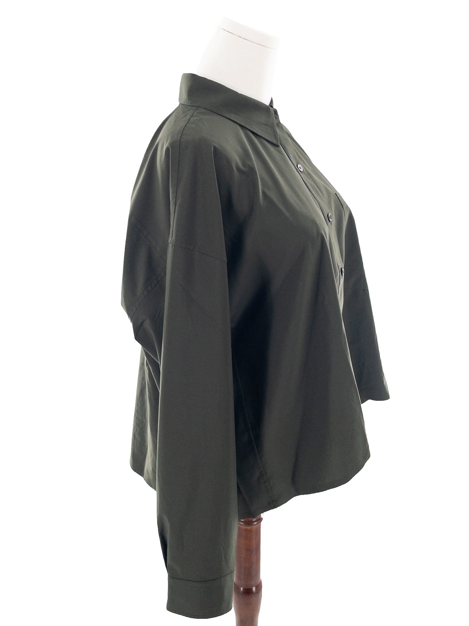 Athleta Forest Green Polyester Button Down Size XL Blouse