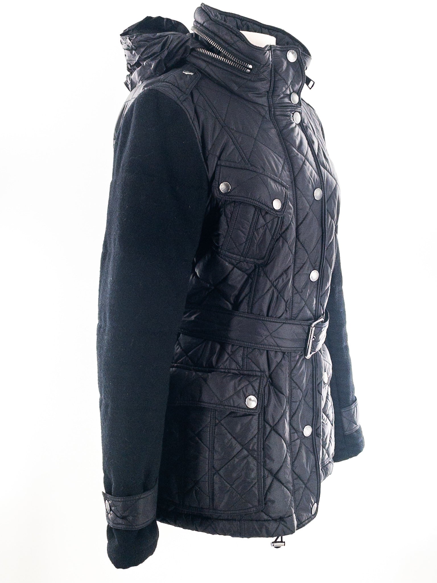 Burberry Black Quilt Nylon/Wool Size XL Jacket