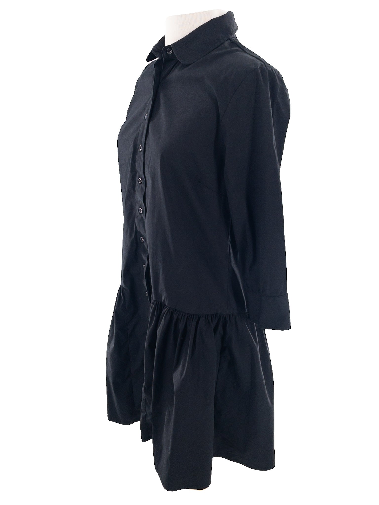 Rochelle Behrens Black Cotton Blend 3/4 Sleeve Size M Dress