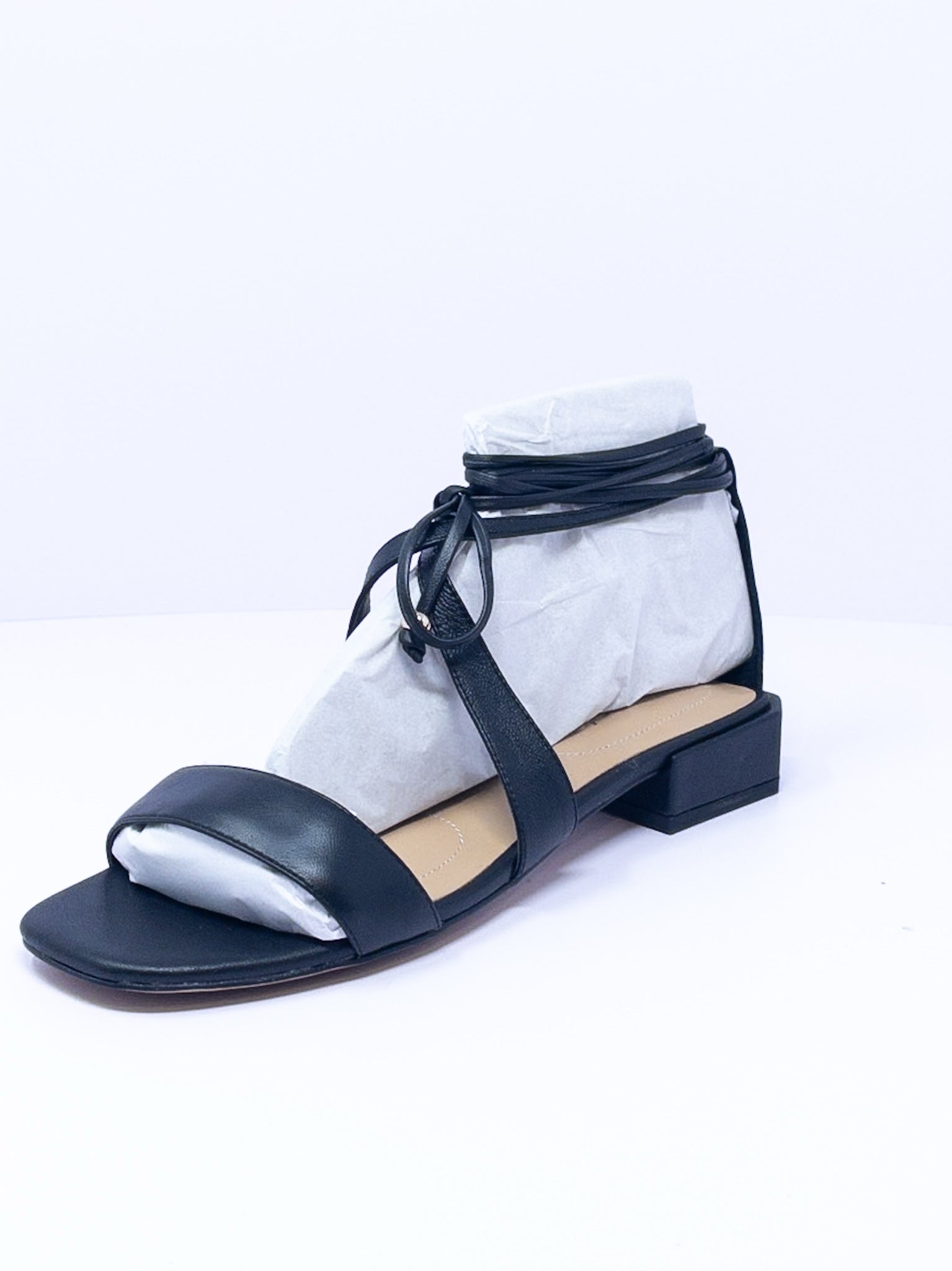 Chicos Black Strappy Leather 8 Sandals