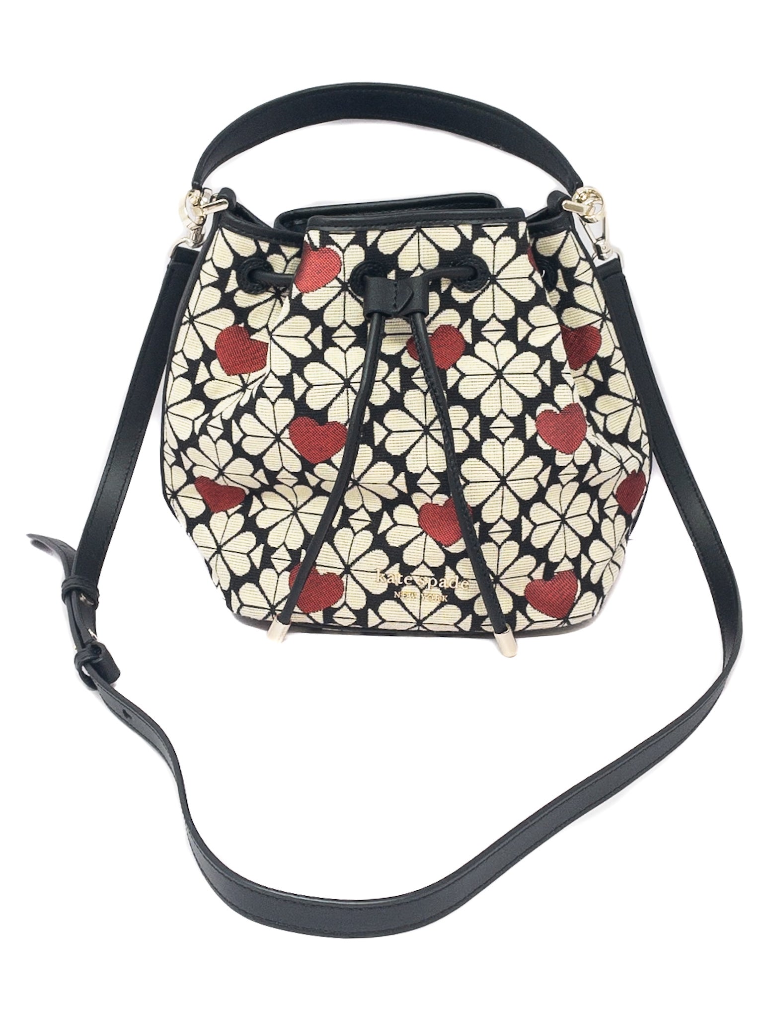 Kate Spade Tan Red Print Jacquard Cross Body