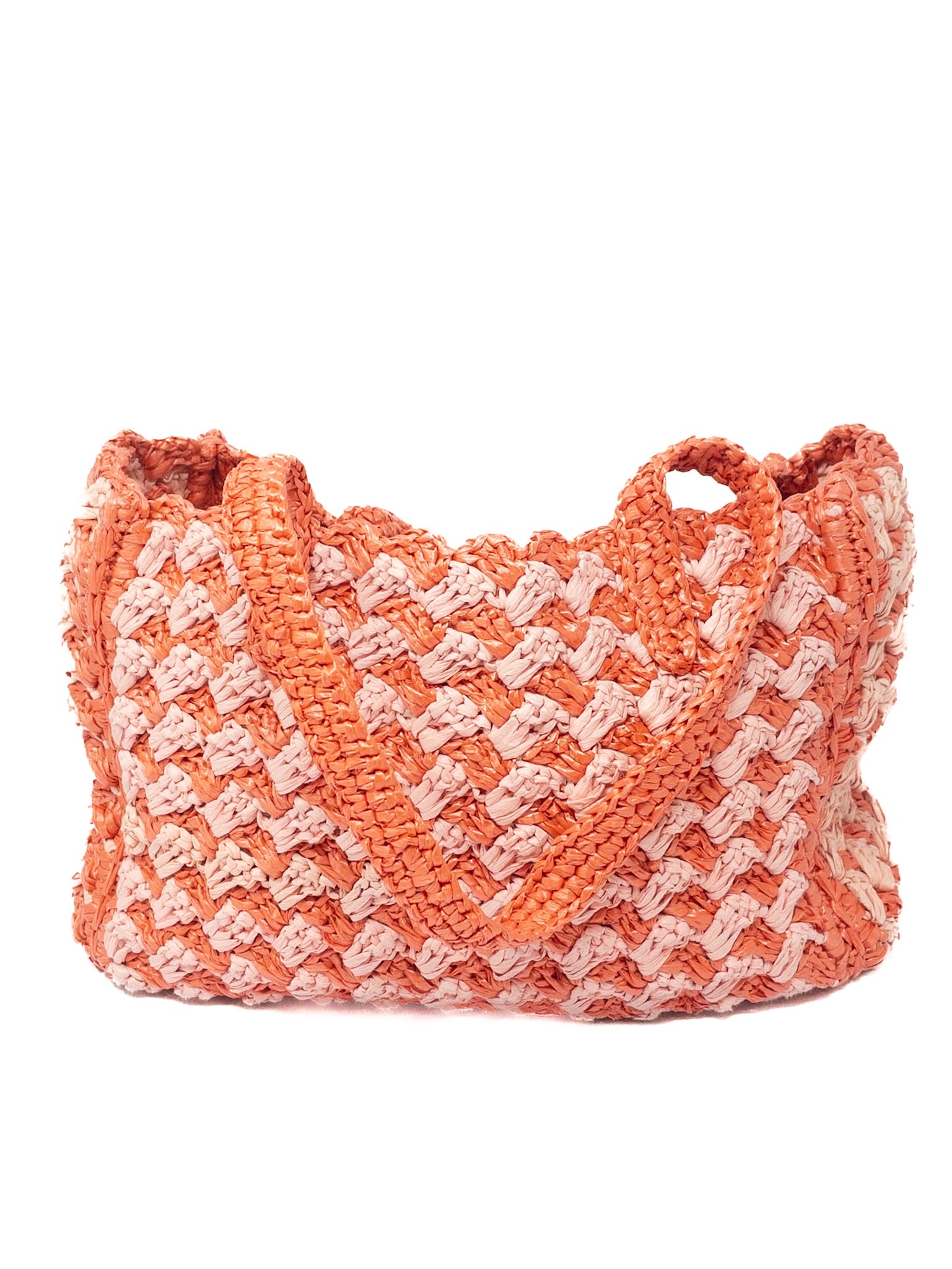 Kate Spade Coral Pink Woven Straw Tote