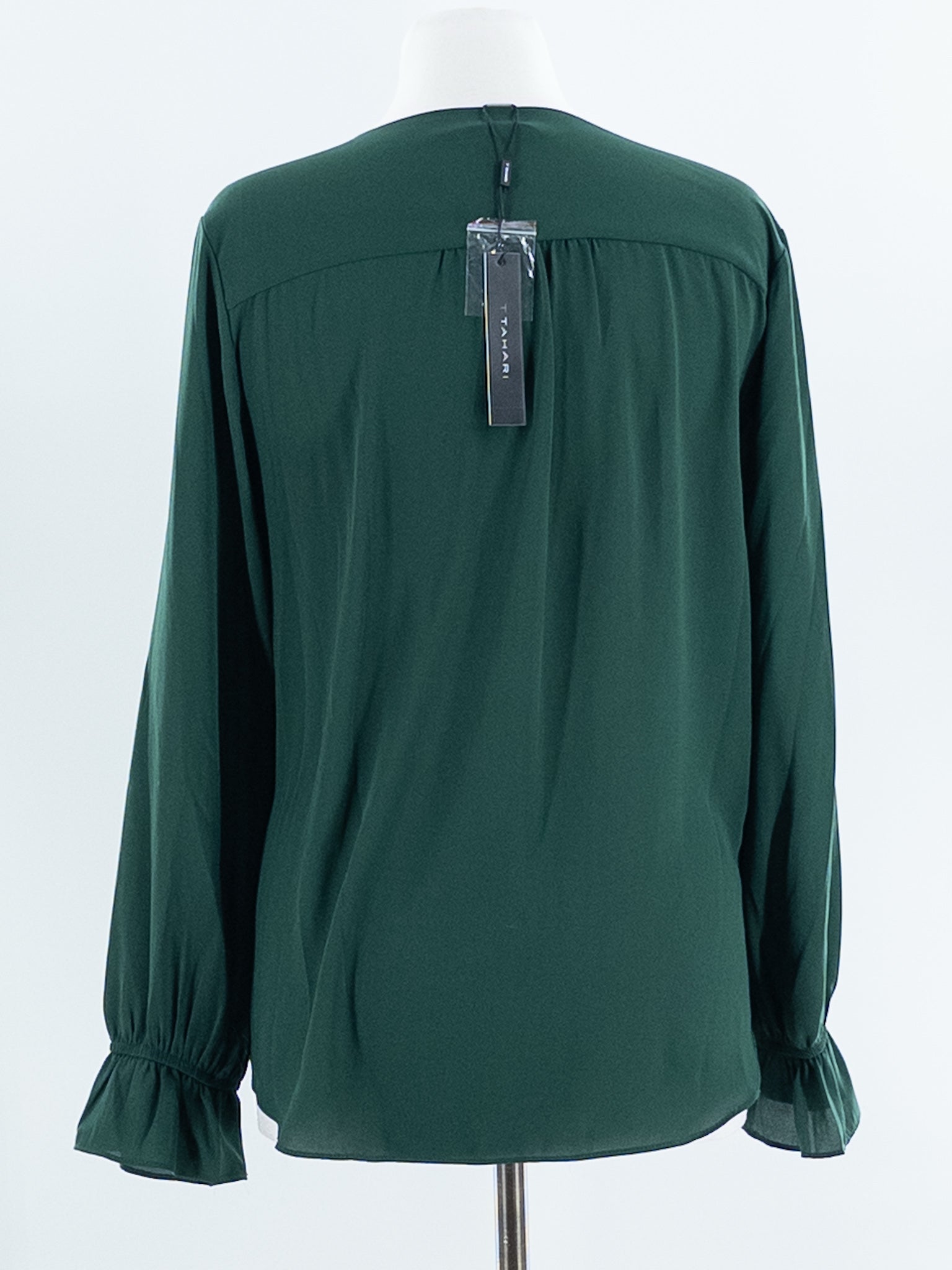 Tahari Green Polyester Long Sleeve Size M Blouse