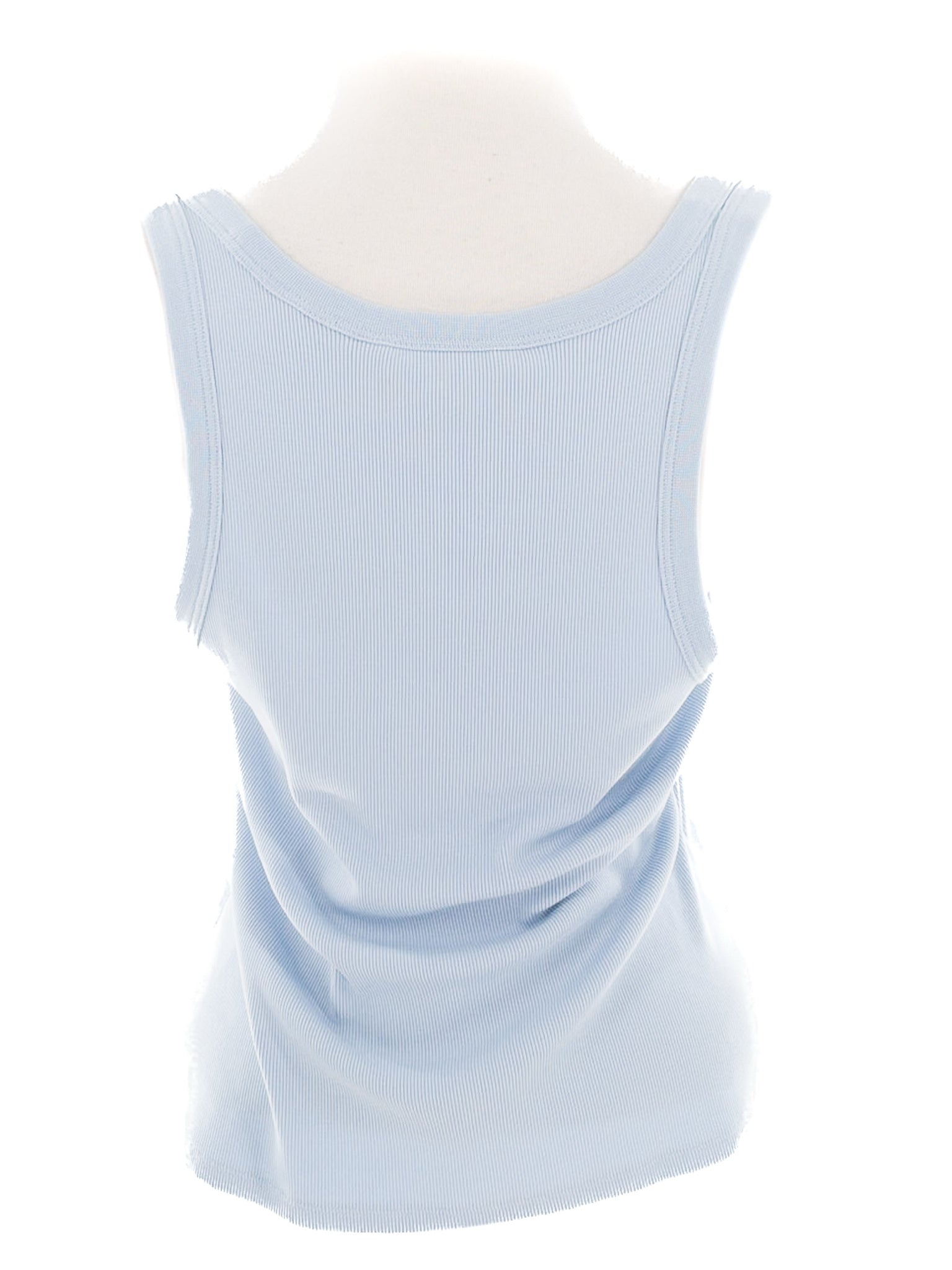 Veronica Beard Light Blue Ribbed Cotton Blend Racerback Size M T Shirt