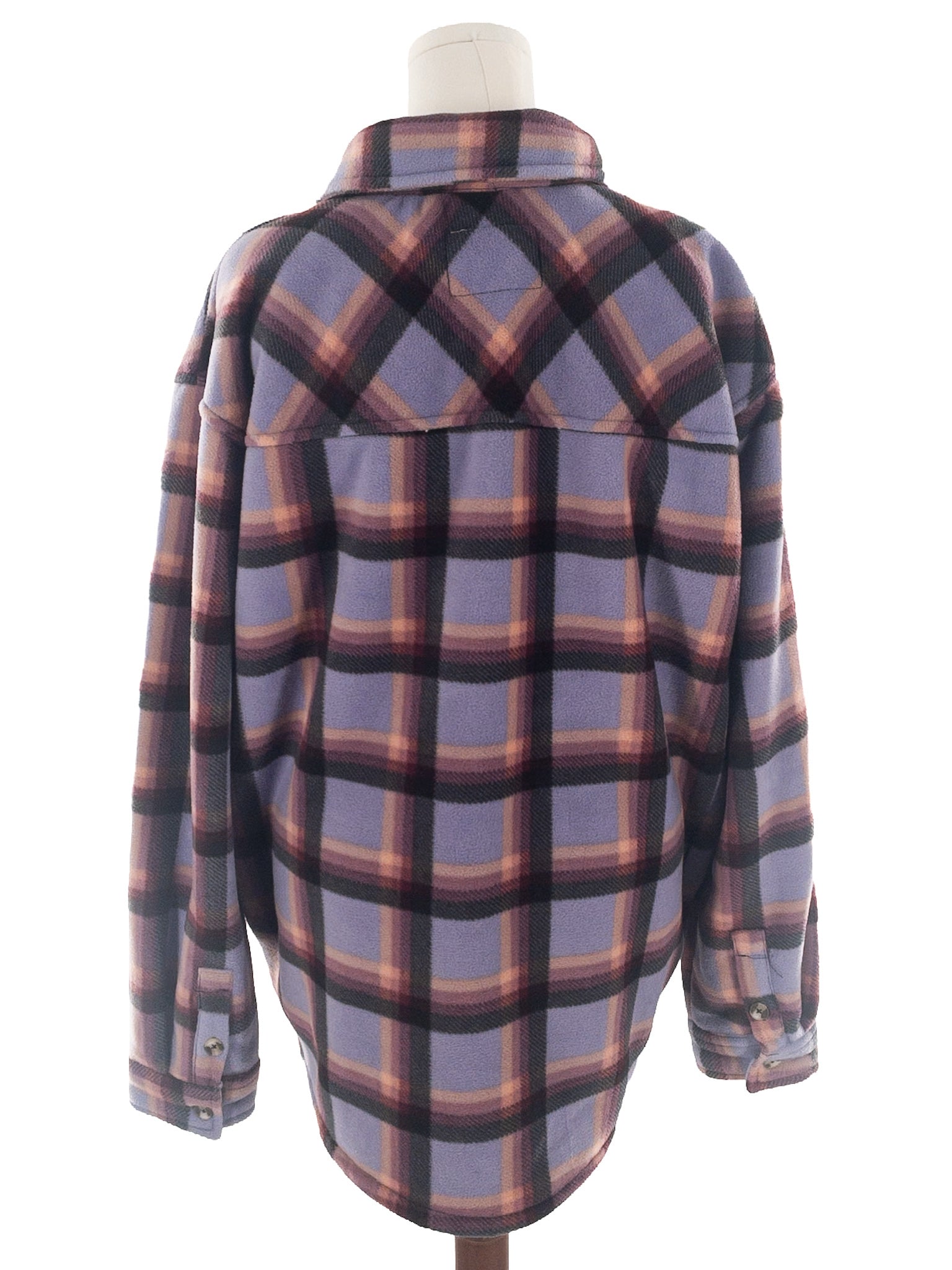 Sage Collective Lavender Plaid Fleece Size XXL Shacket