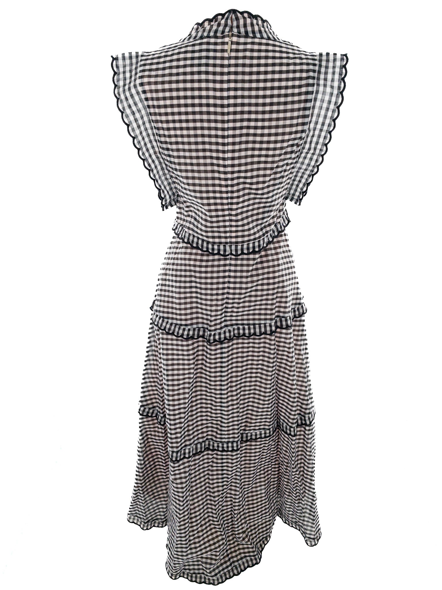 Kate Spade Black White Gingham Cotton Sleeveless Size 6 Dress