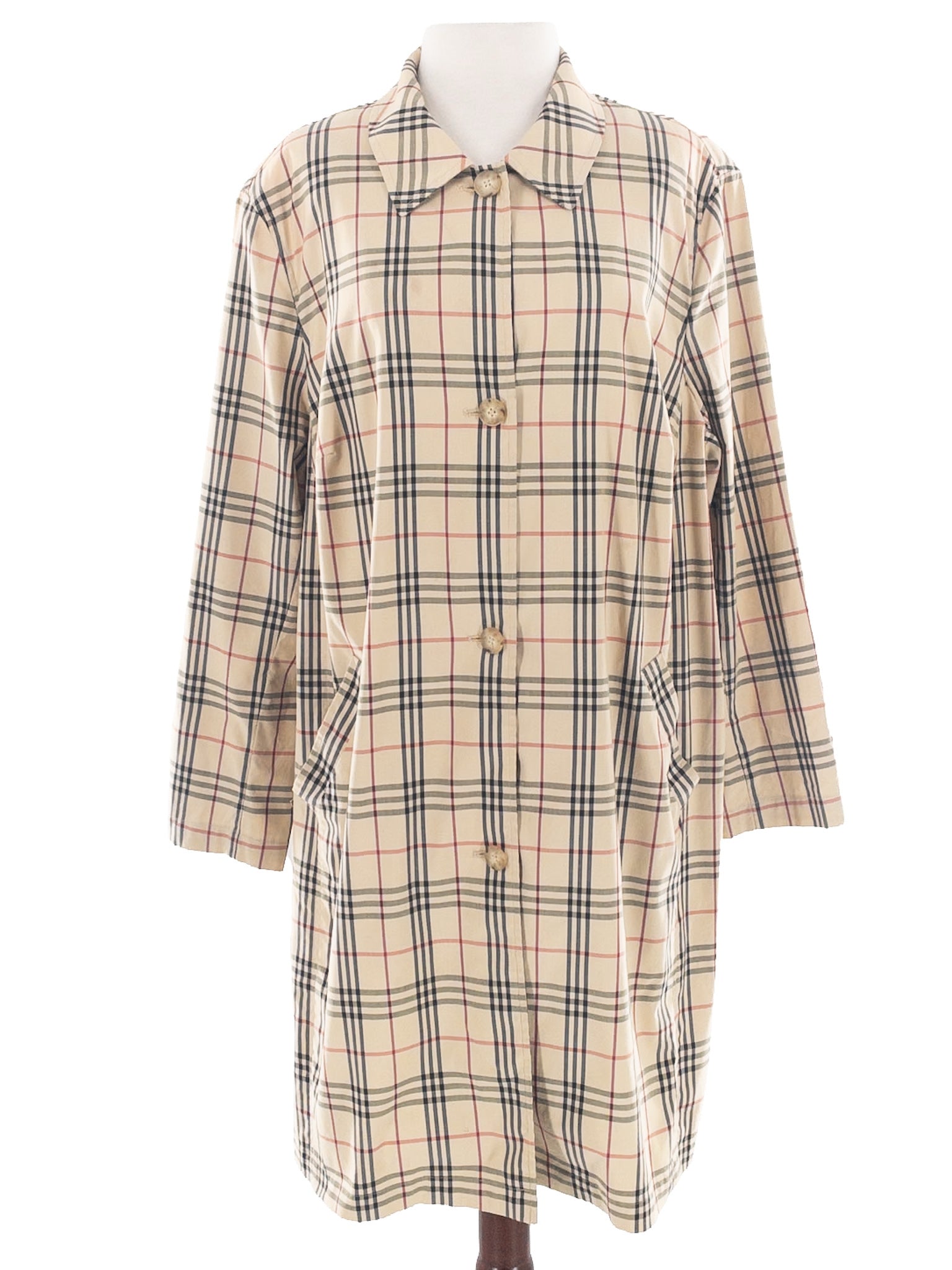 Hana by Tamutso Camel Black Plaid Cotton Blend Size XS Jacket