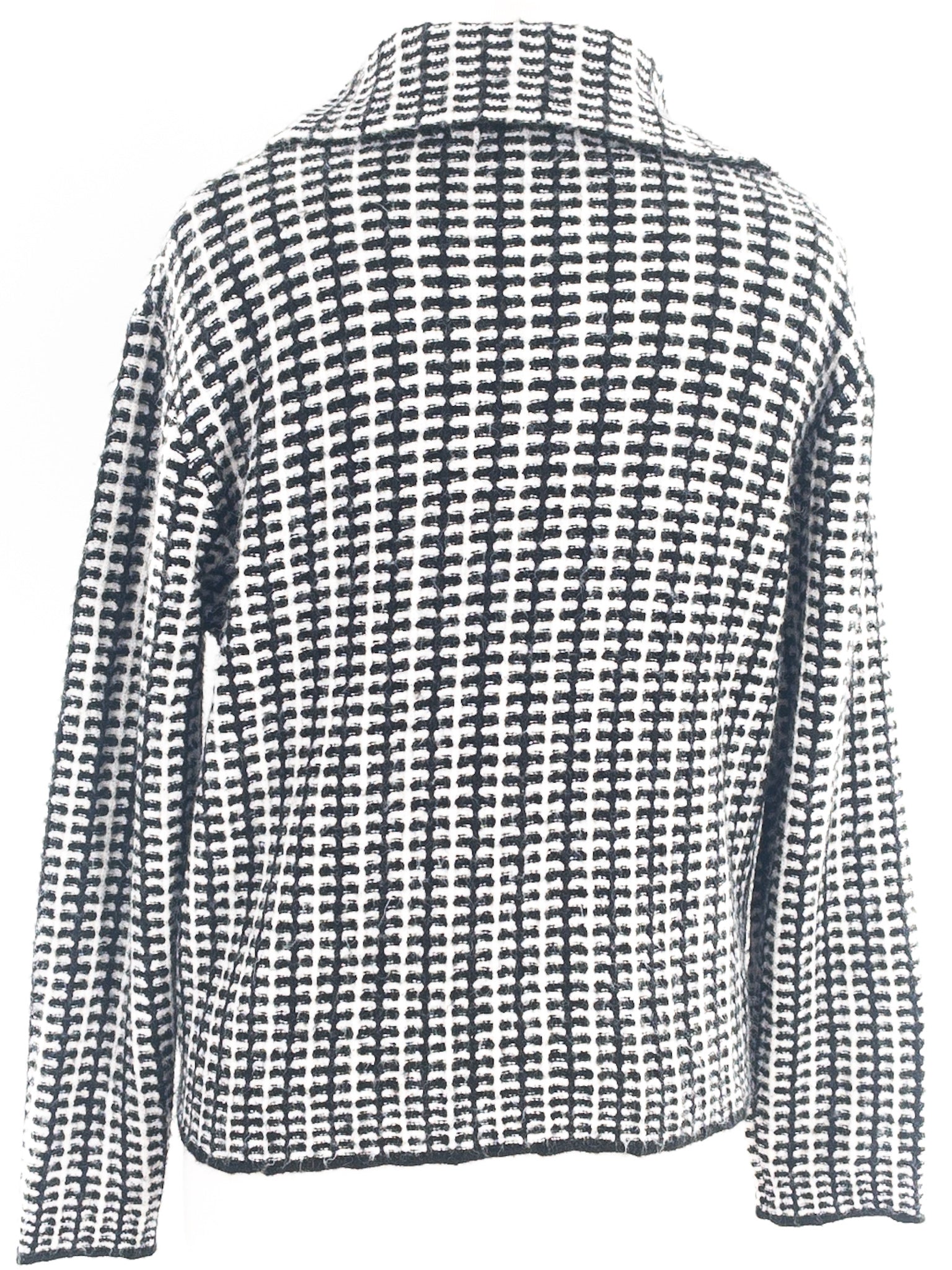 Rachel Zoe Black Ivory Knit Acrylic Blend Size S Cardigan