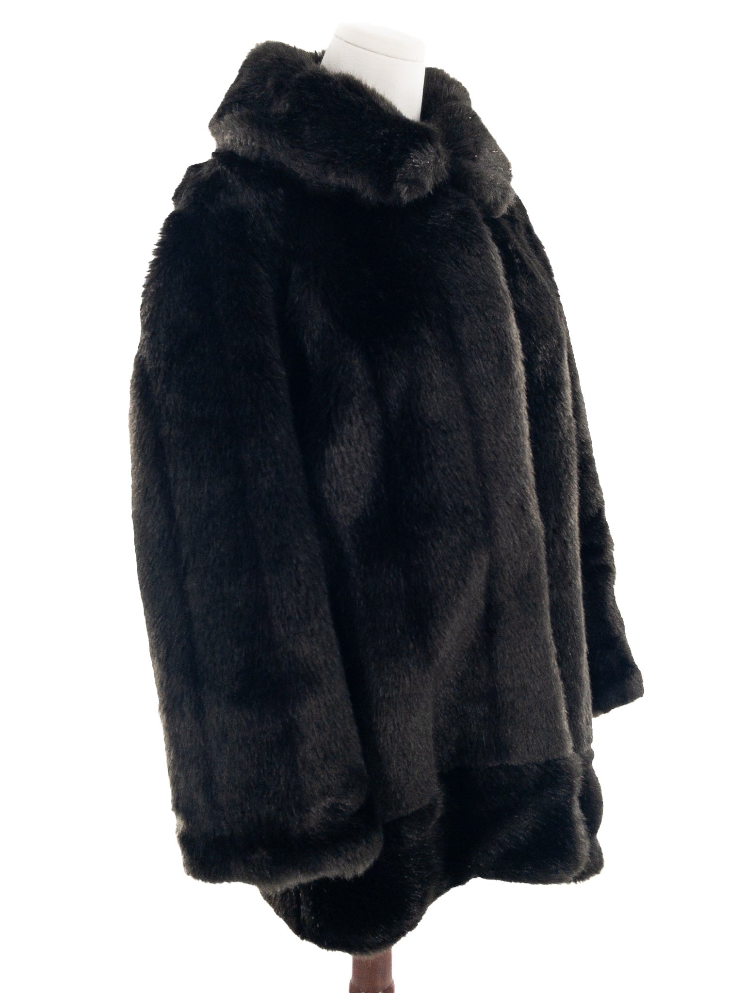 Sears Dark Brown Fuzzy Faux Fur Size L Coat