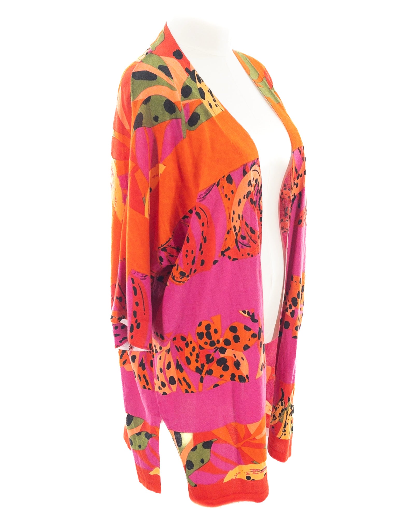 Chicos Multi-Color Print Cotton Blend Size XL Cardigan
