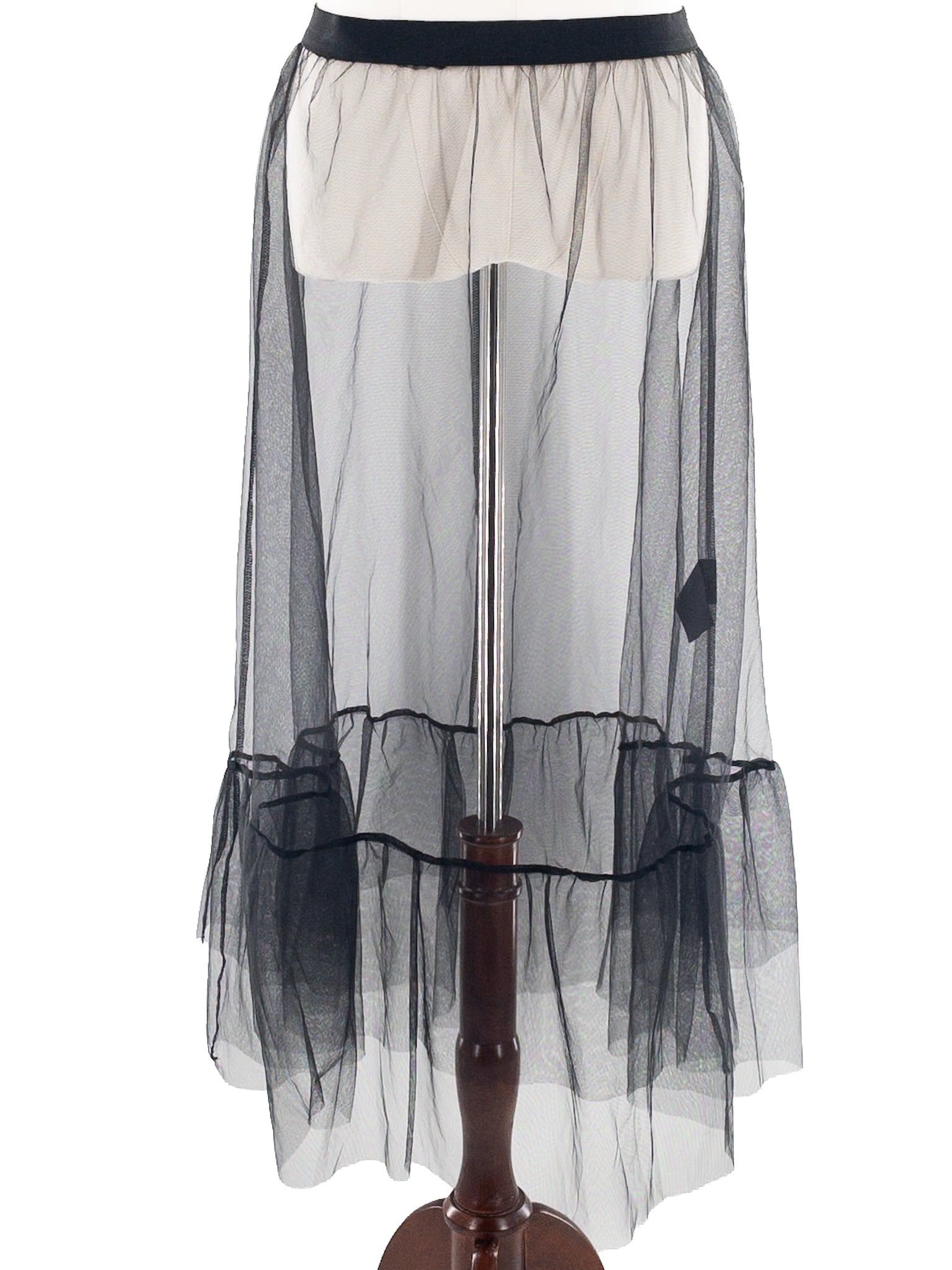 Luukaa Black Sheer Tulle Size XL Maxi Skirt