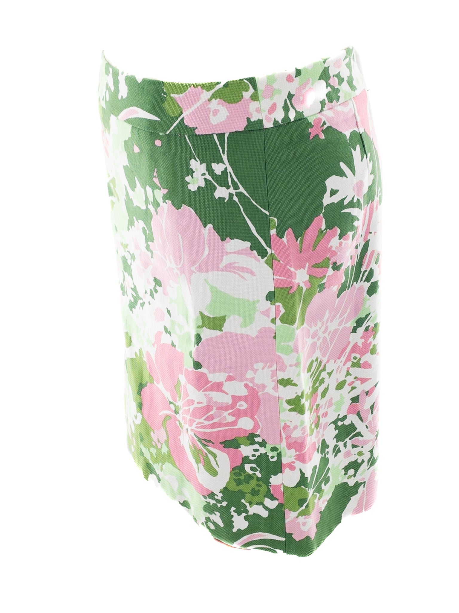 Talbots Pink Green Floral Cotton Blend Size 10 Skirt