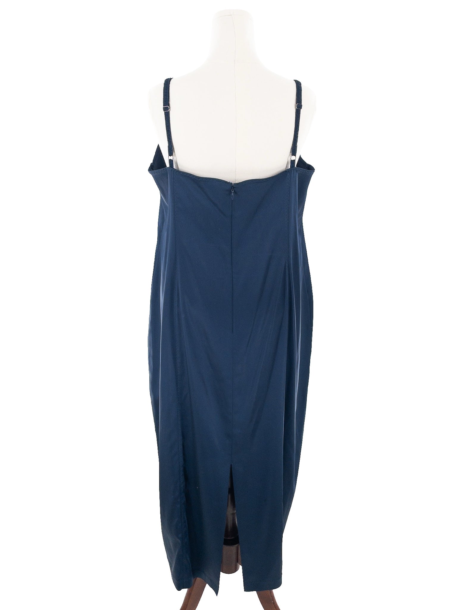 J Crew Navy Acetate Blend Spaghetti Strap Size 22 Dress