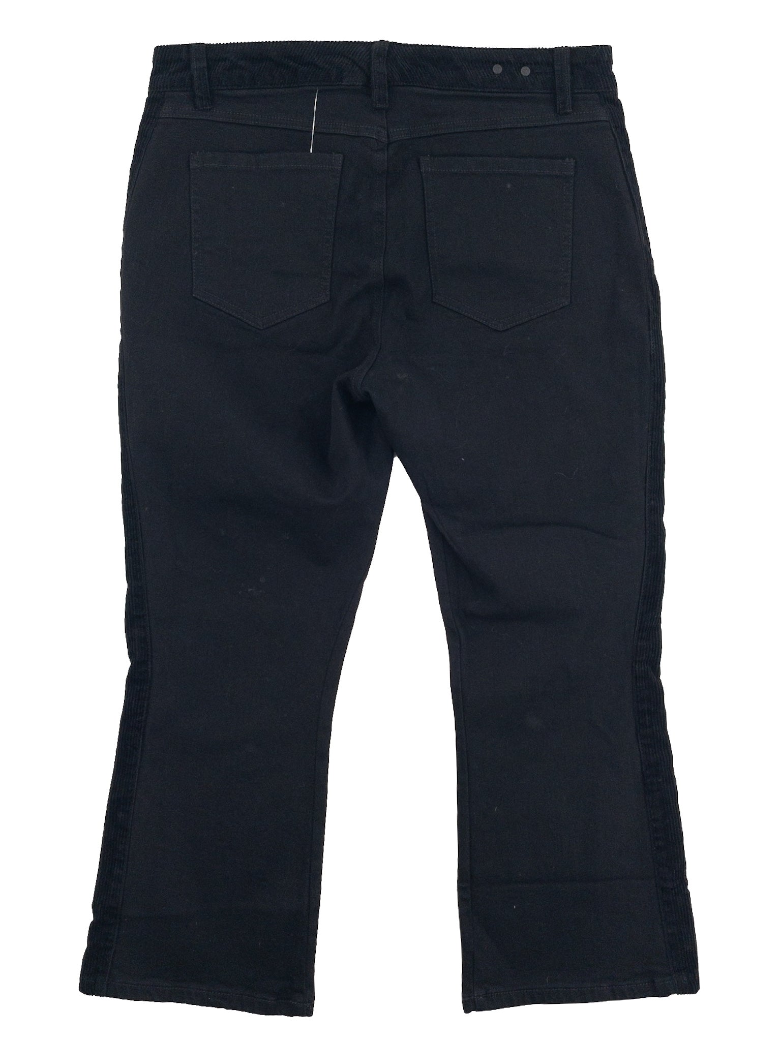 Cabi Black Ribbed Cotton Blend Kick Flare Size 10 Jeans