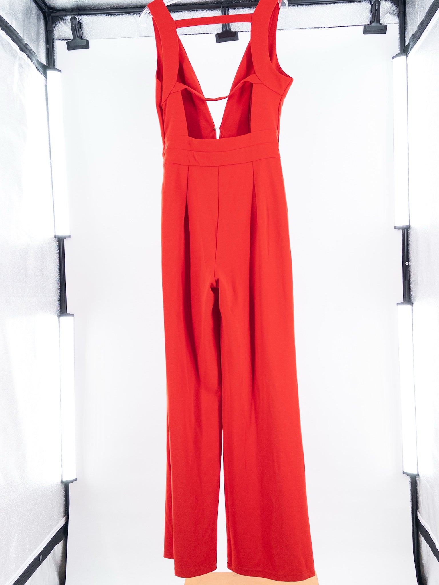 Red Polyester Blend Sleeveless Size L Jumpsuits