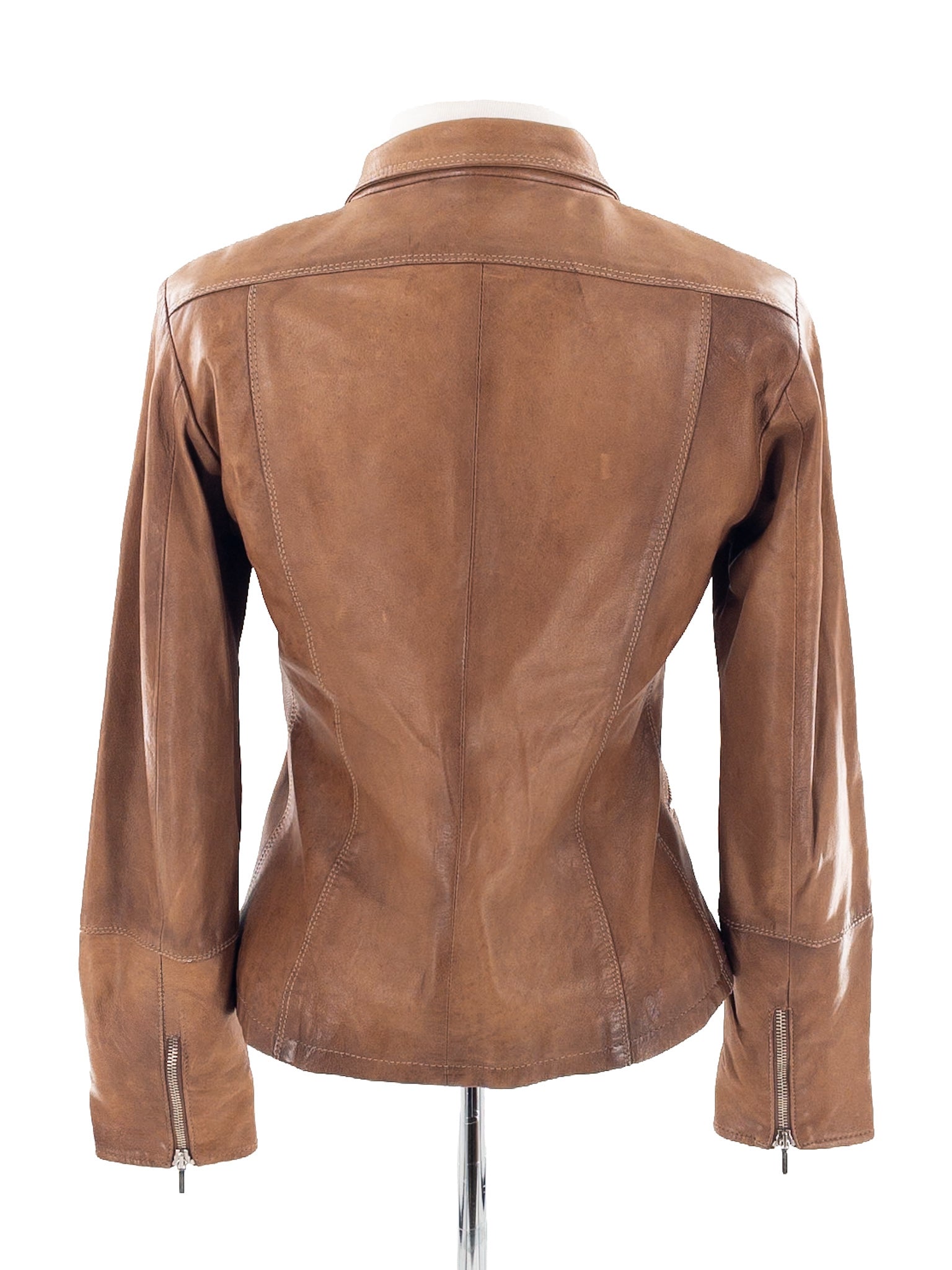 Raffaello Brown Leather Size S Jacket
