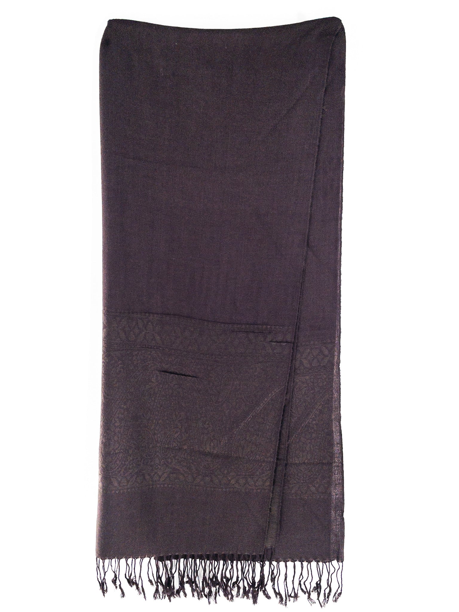 Brown Paisley Silk Blend Scarves