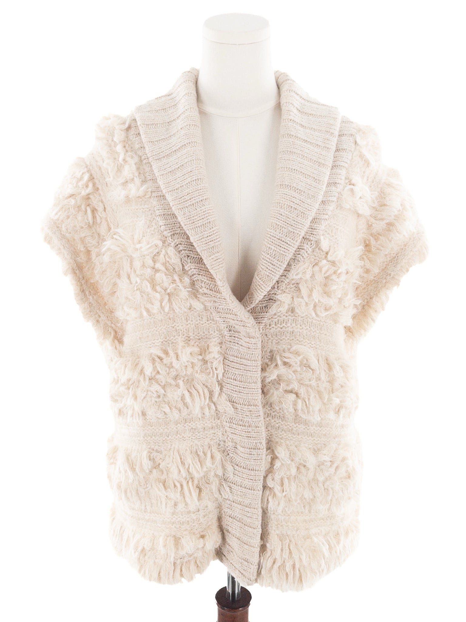 Anthropologie Cream Texture Wool Blend Size M/L Sweater Vest