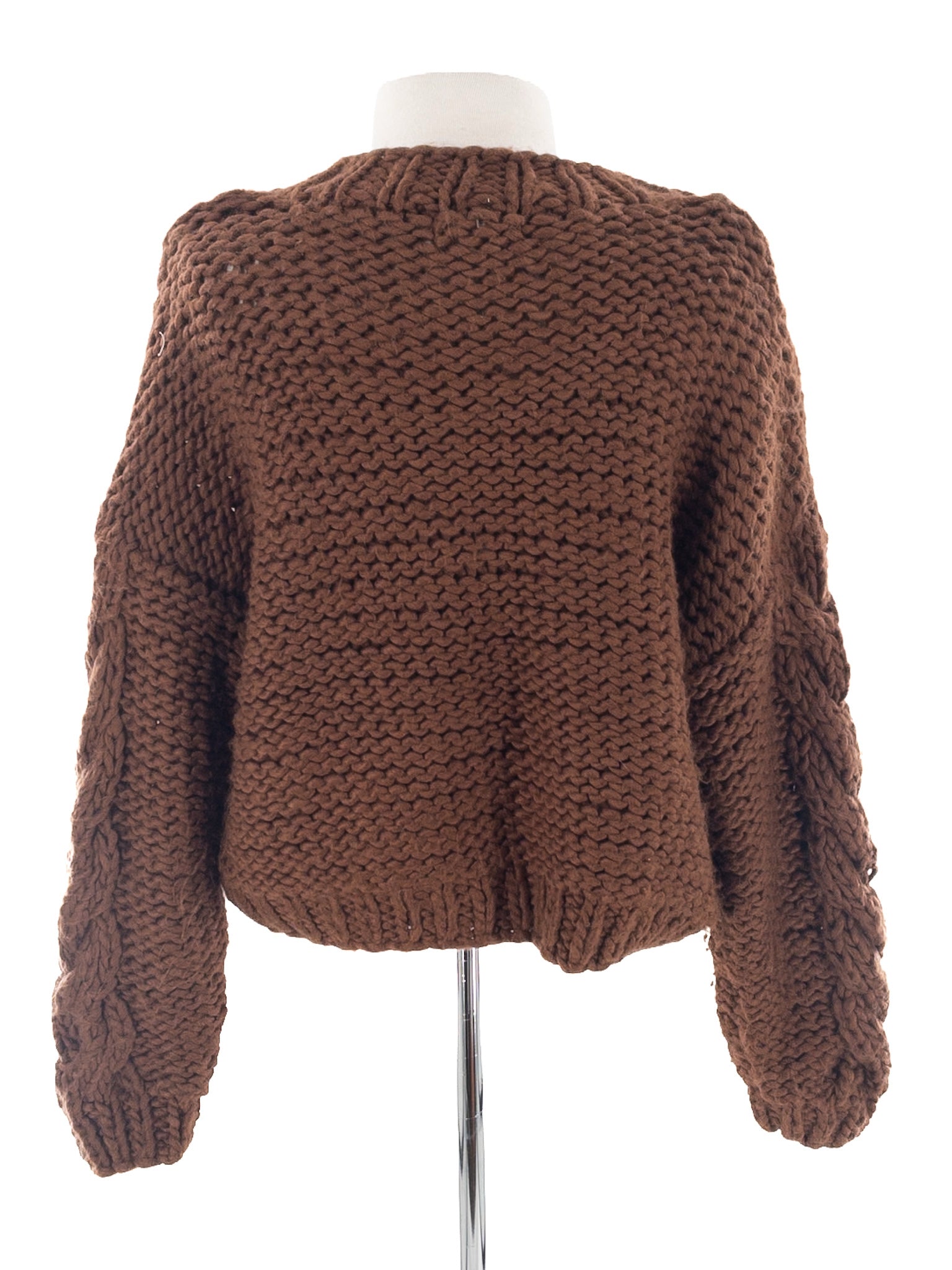 Little Lies Chocolate Chunky Acrylic Size S/M Cardigan