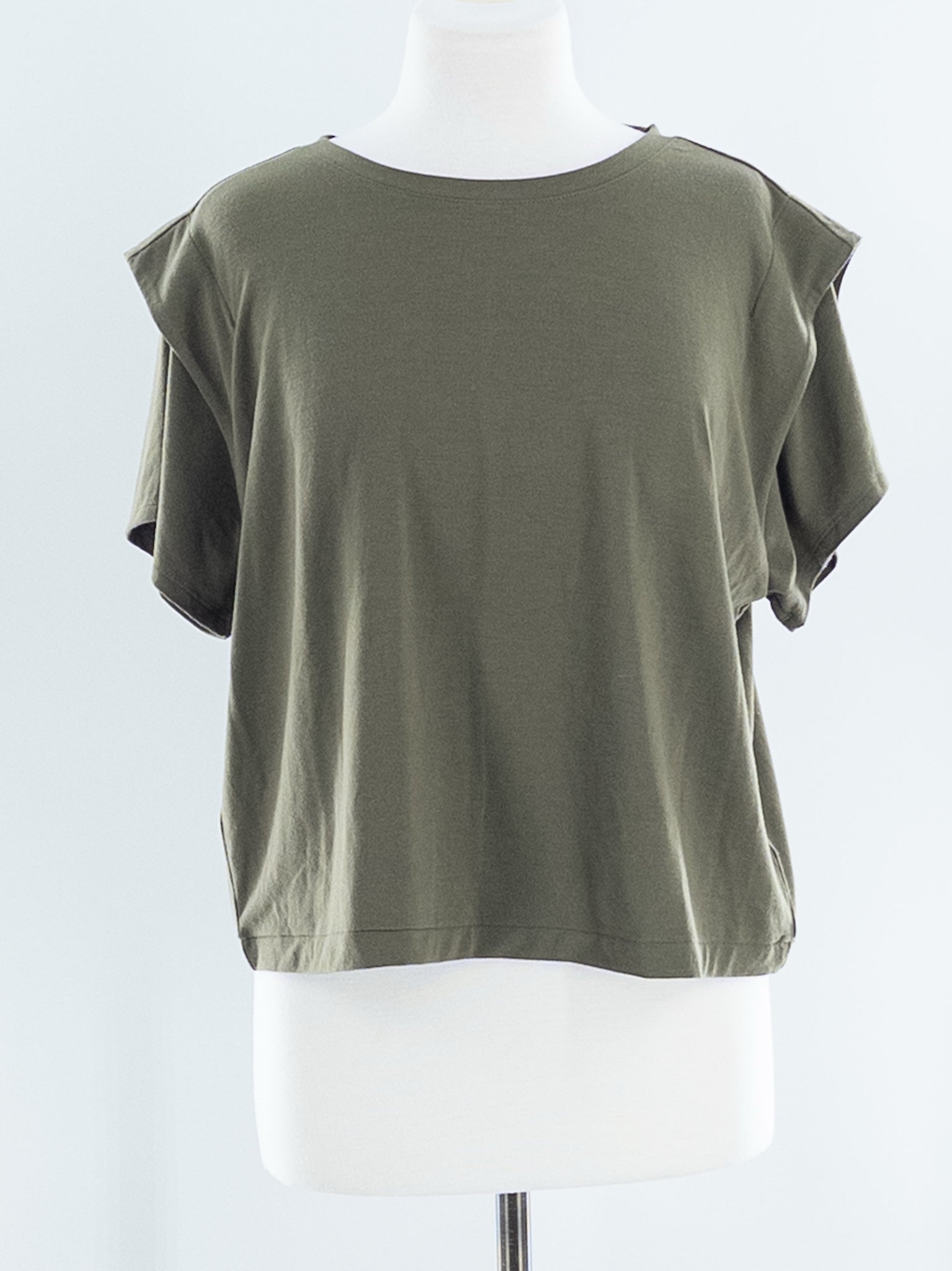 Paige Olive Polyester Blend Short Sleeve Size L T Shirt