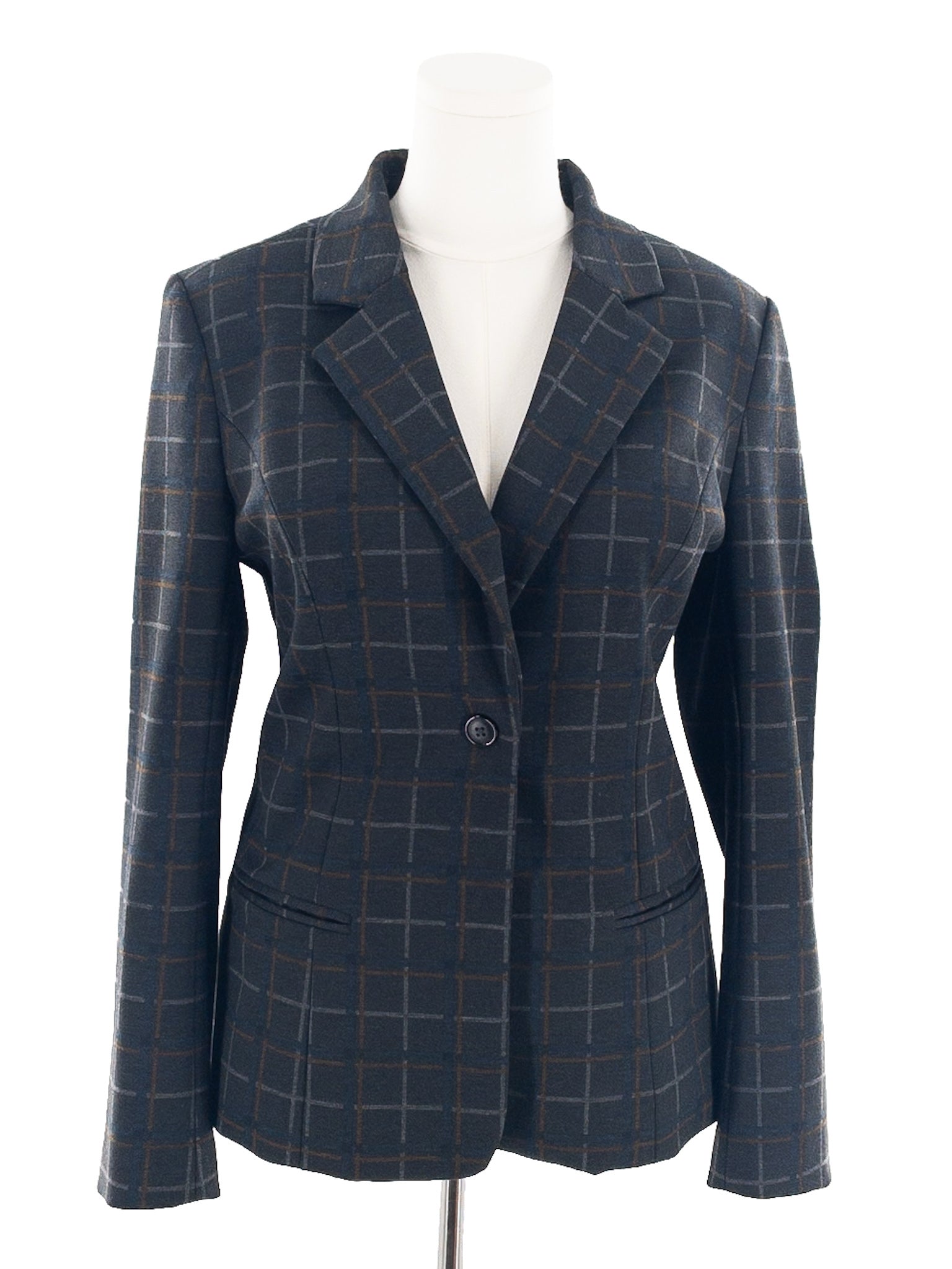 41 Hawthorn Charcoal Multi Plaid Polyester Blend Size L Blazer