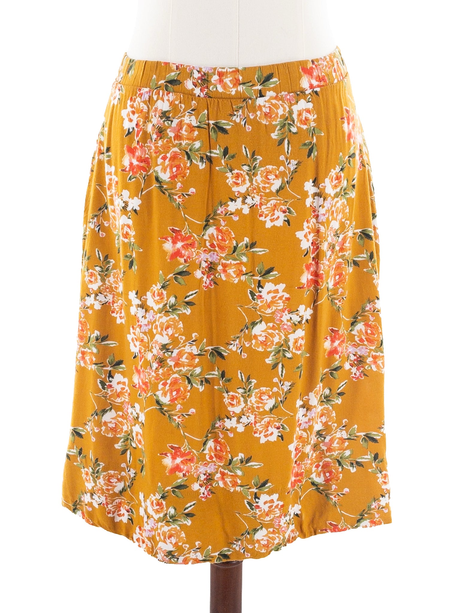 Renee C Ginger Print Rayon Size M Skirt