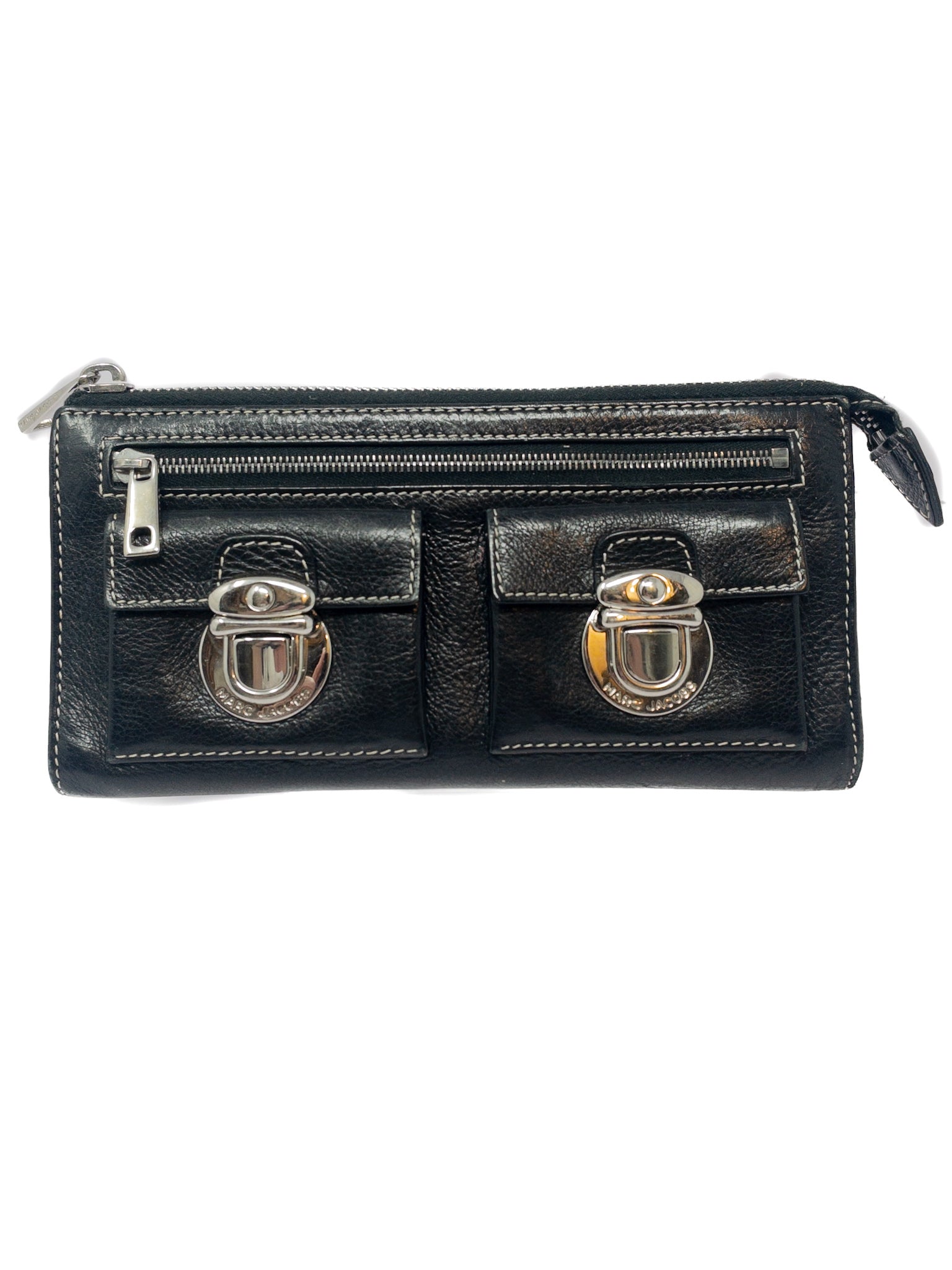 Marc Jacobs Black Stitch Leather Wallet