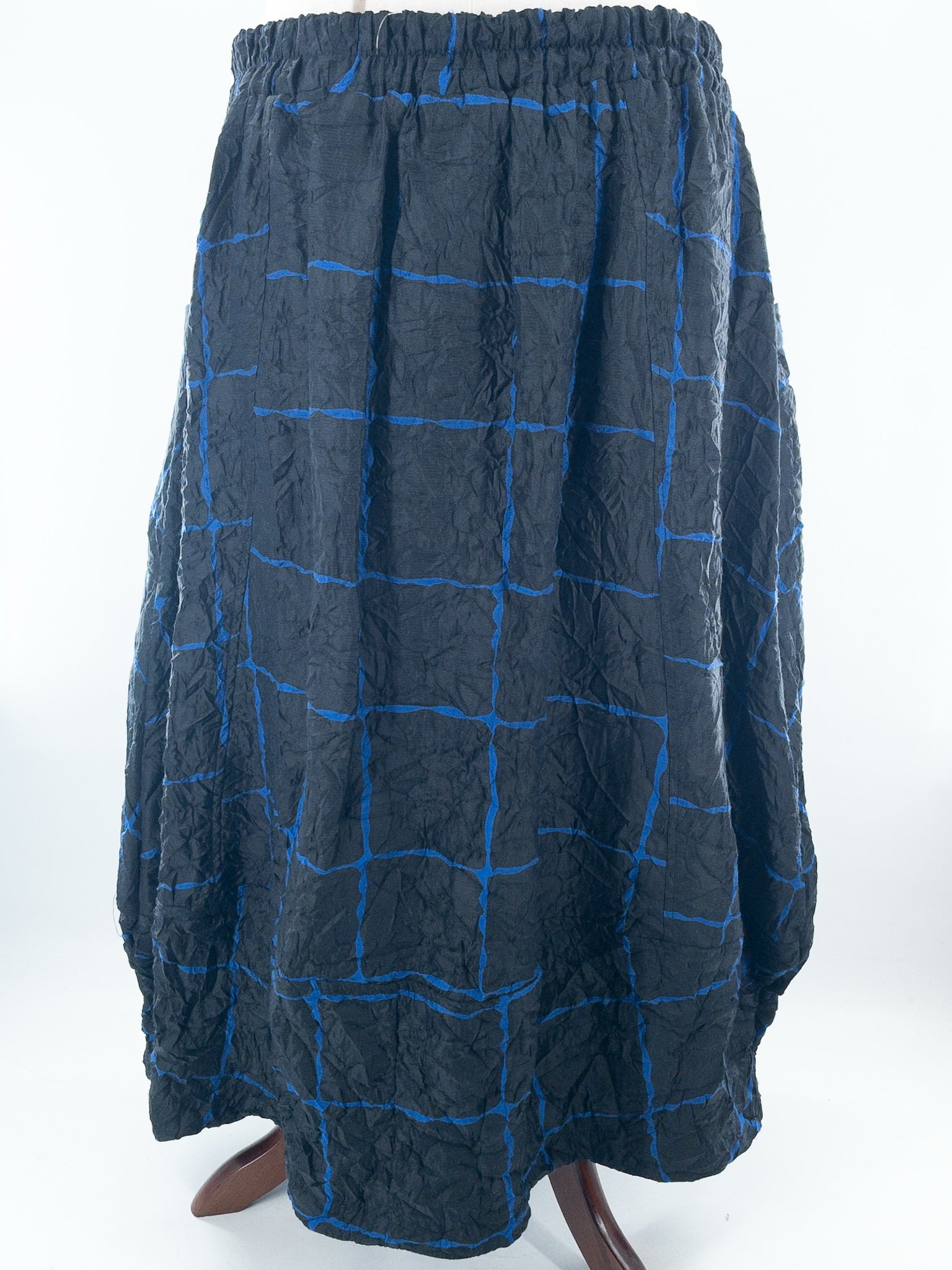 Moonlight Black Blue Windowpane Polyester Size XXL Skirt