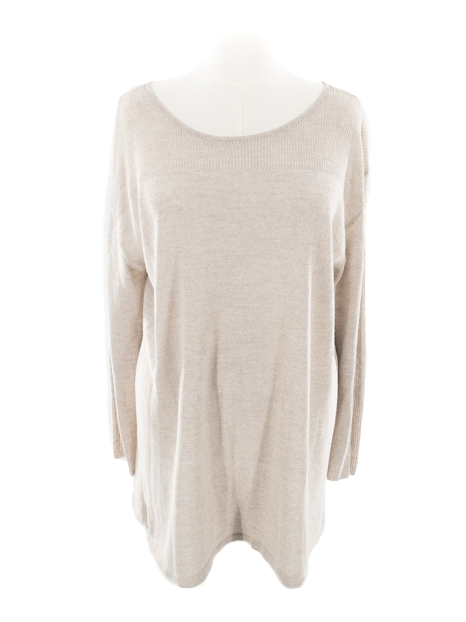 Eileen Fisher Oatmeal Mesh Wool Size XL Sweaters
