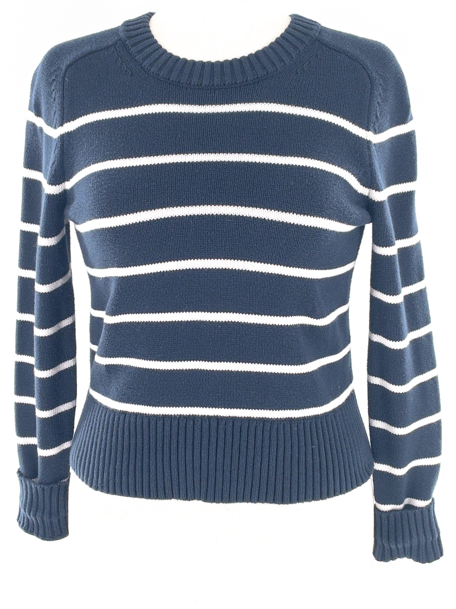 Banana Republic Navy White Stripe Cotton Silk Size XS Sweaters
