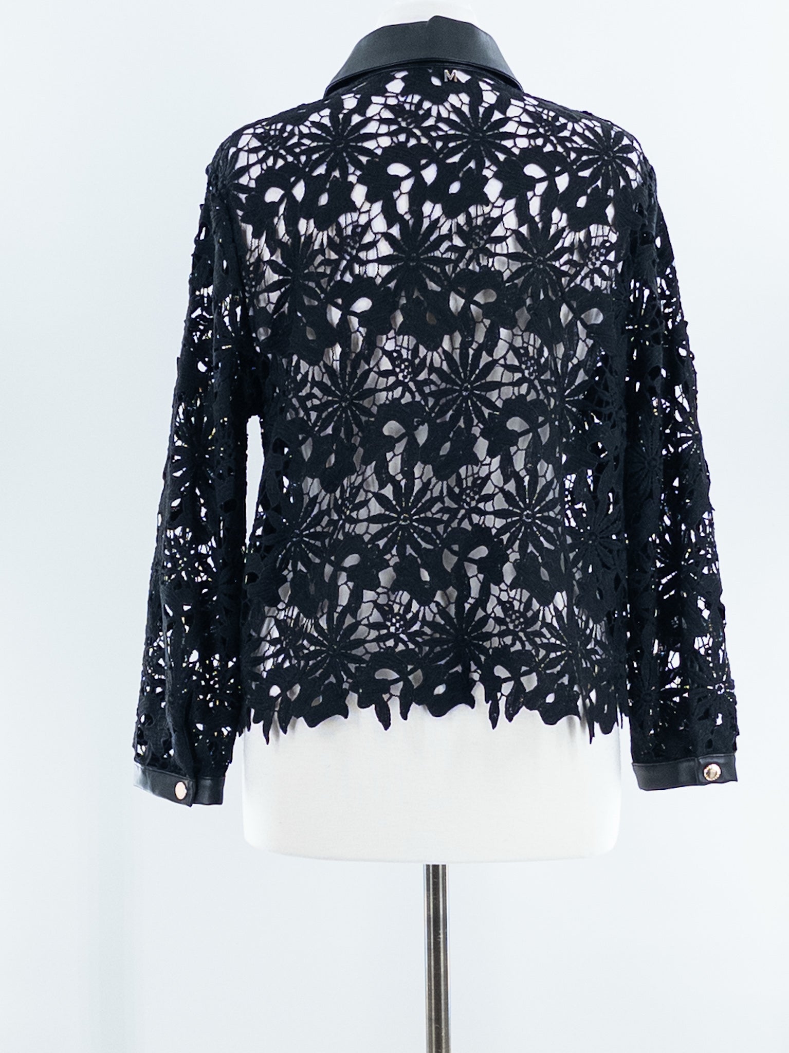 Lola Casademunt Black Lace Polyester Long Sleeve Size S Blouse