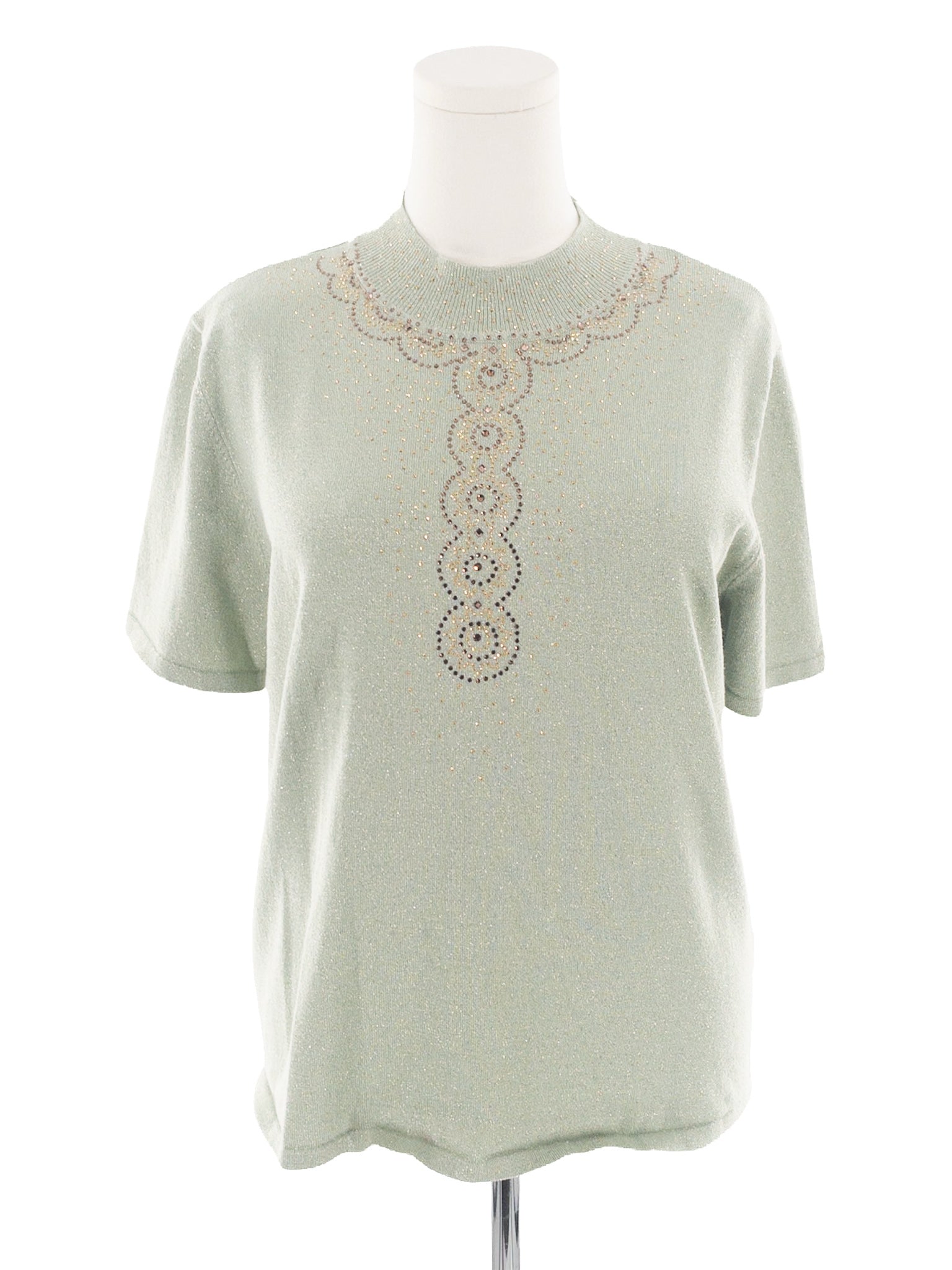 Alfred Dunner Mint Sequin Rayon Blend Size L Sweaters