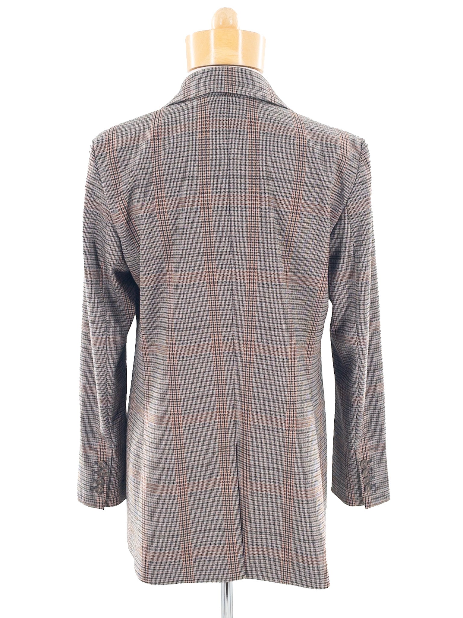 Loft Tan Multi Plaid Polyester Blend Size 6 Blazer