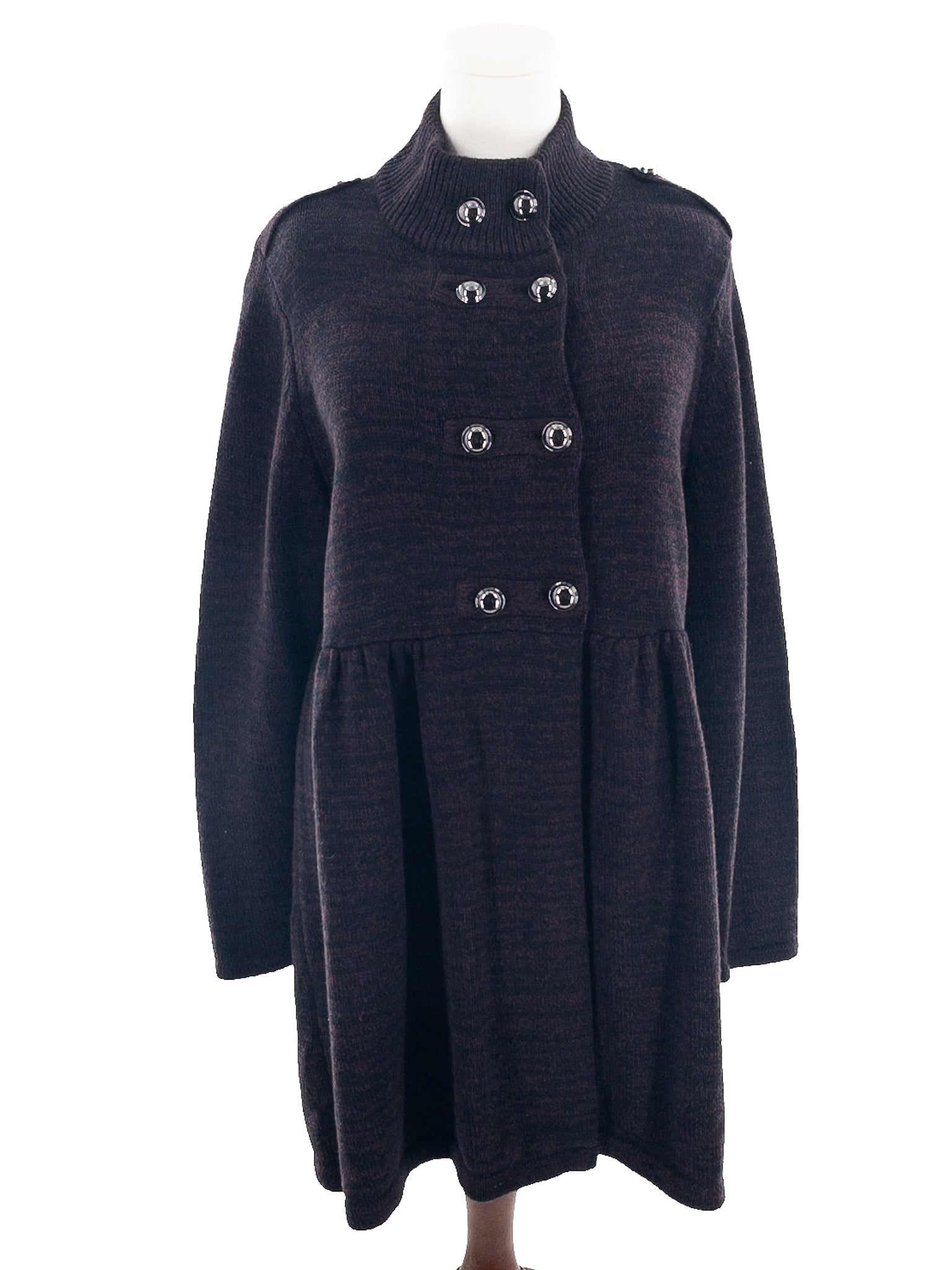 Style & Co Wine Black Texture Cotton Size 3X Cardigan