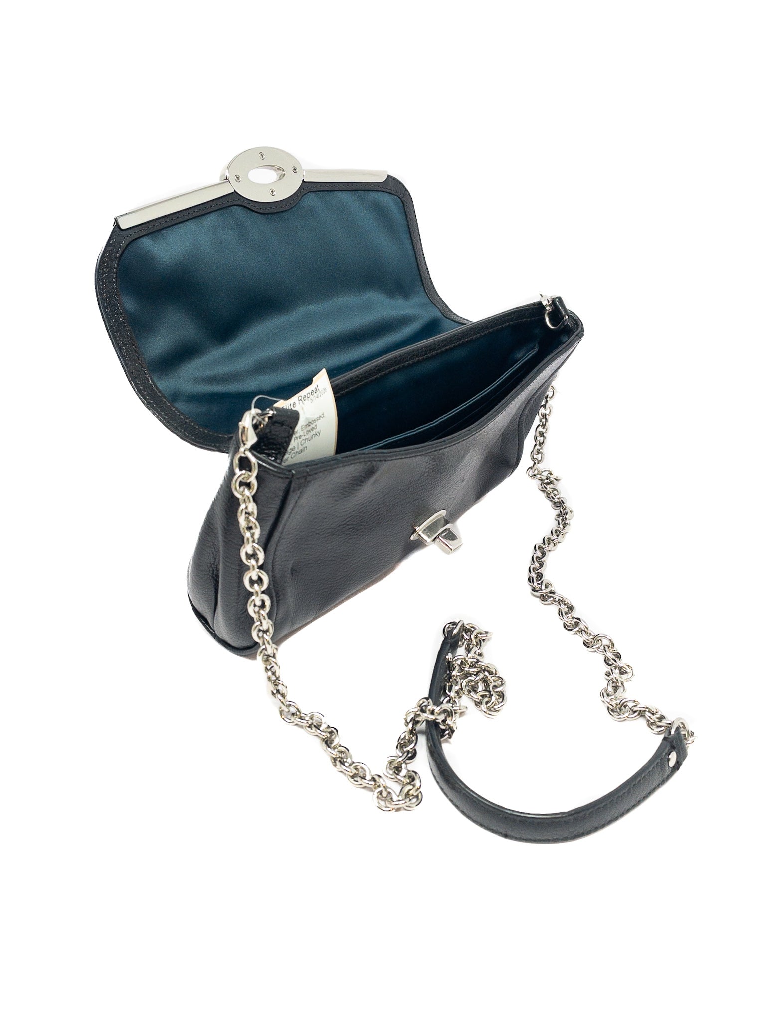Coach Black Silver Embossed Leather Cross Body