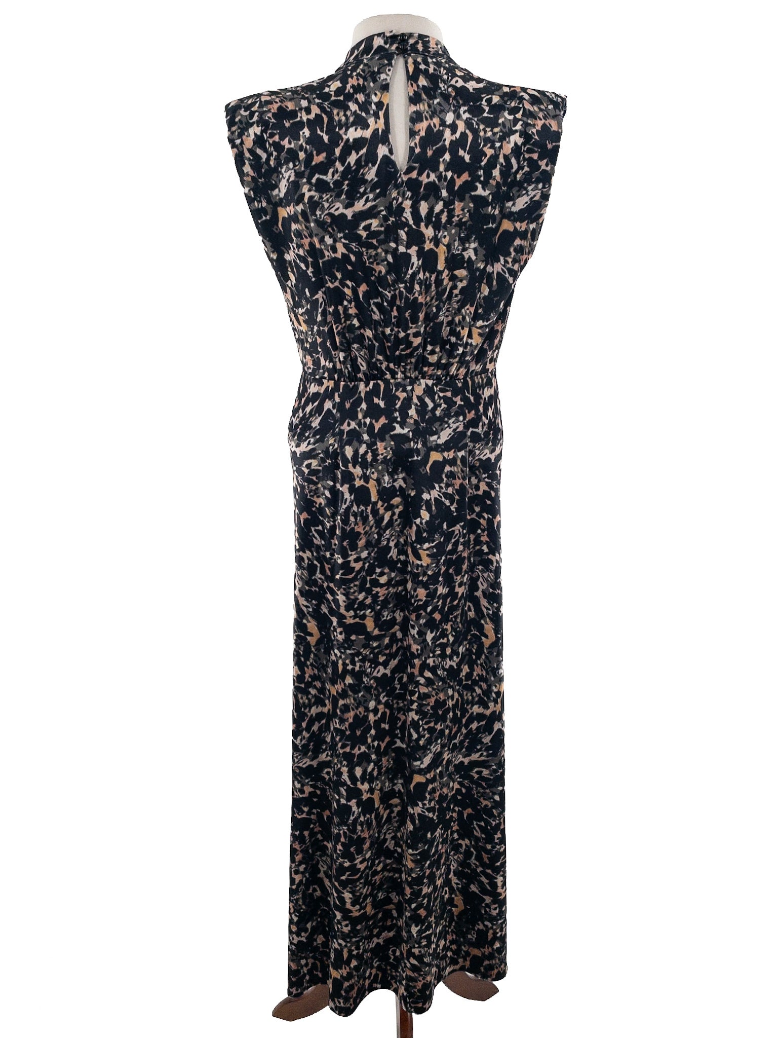 Saylor Navy Blush Print Polyester Sleeveless Size M Maxi