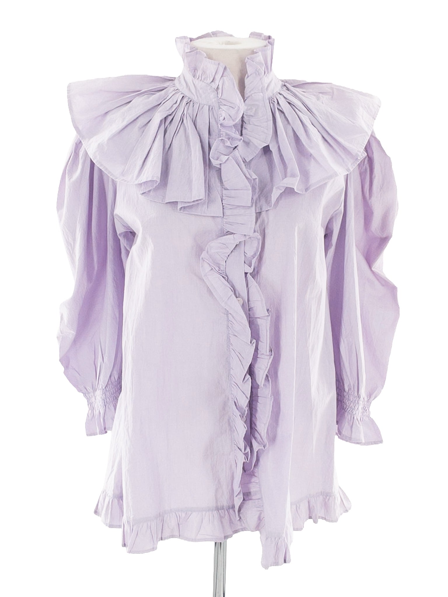 Mille Lavender Ruffle Cotton Puff Sleeve Size XS Blouse
